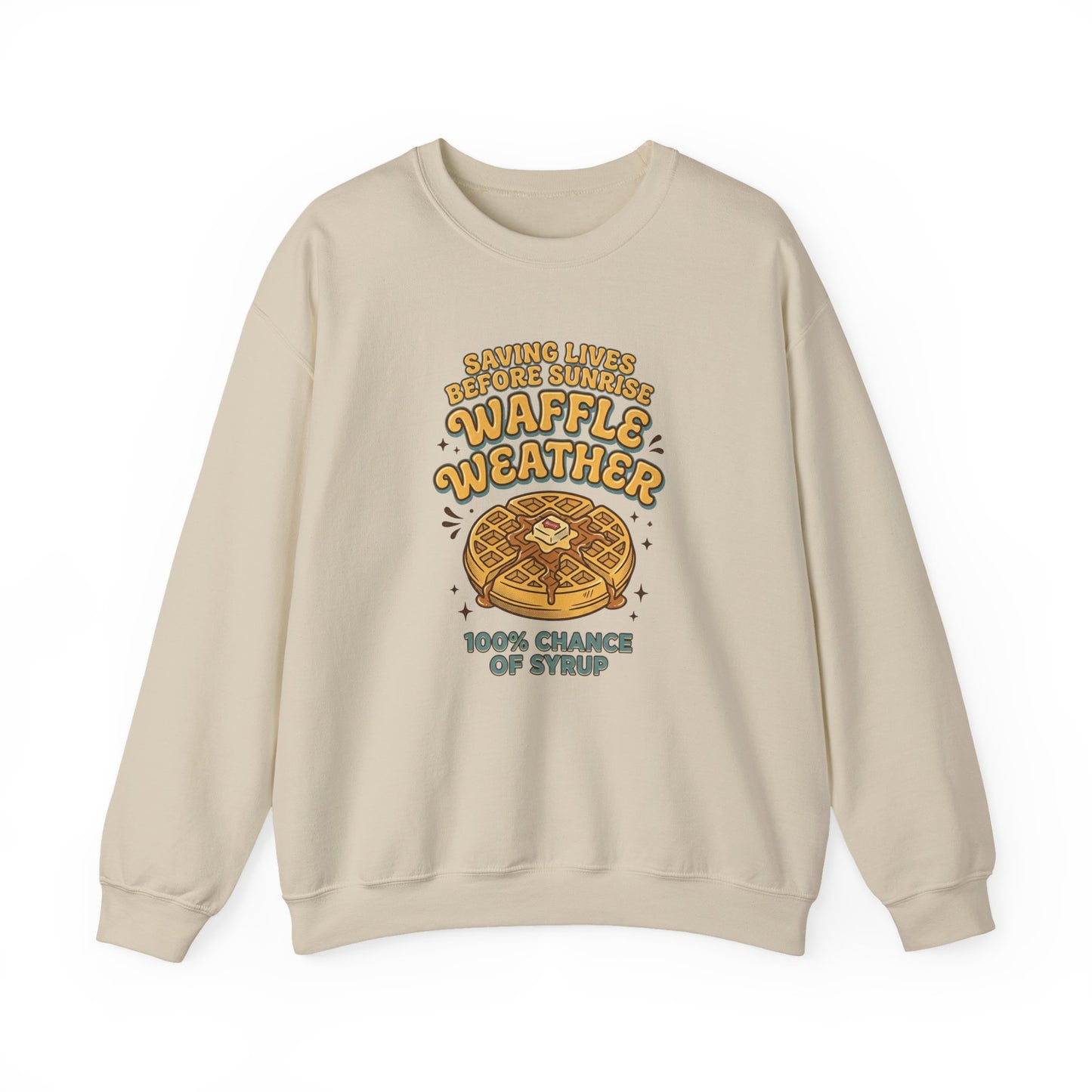 Waffle Weather Crewneck | Vintage Food Graphics, Retro Diner Breakfast
