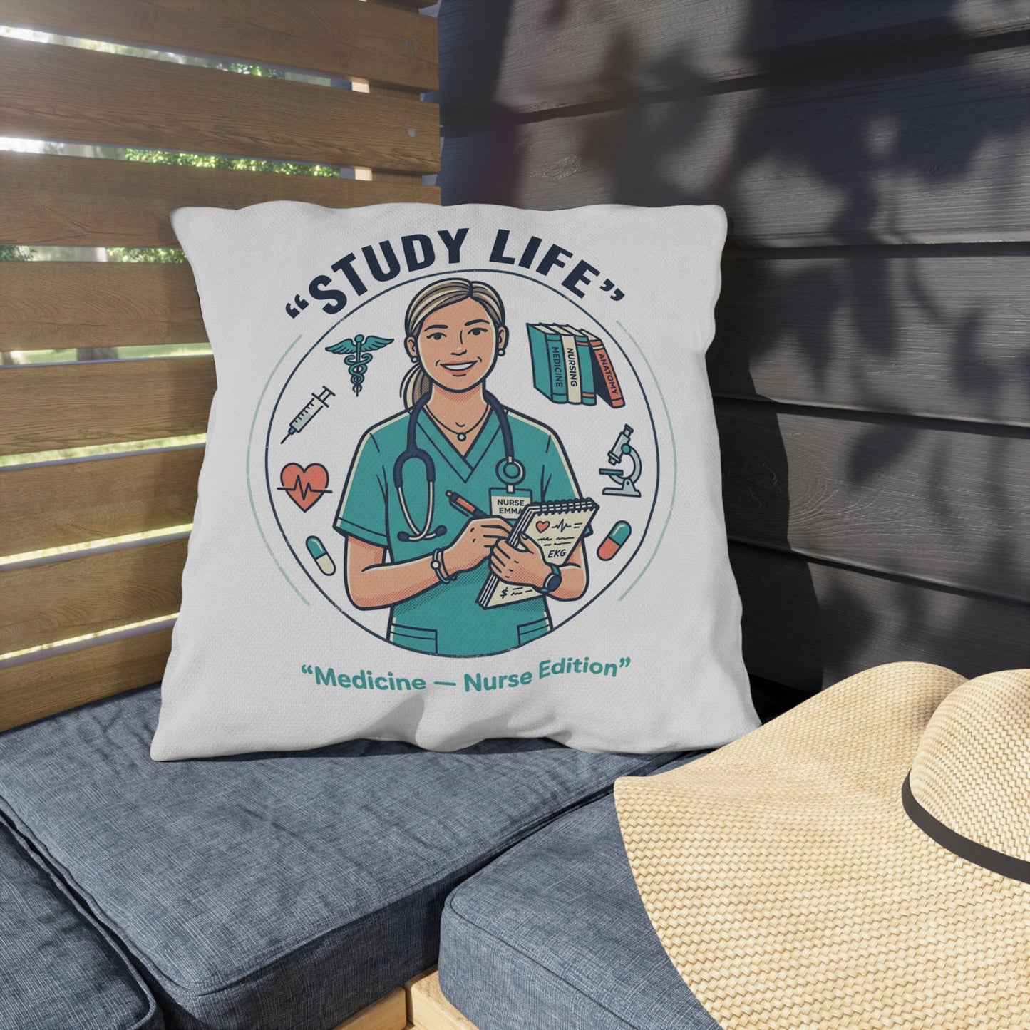 Study Life Nurse Medicine Student Edition Outdoor Pillow