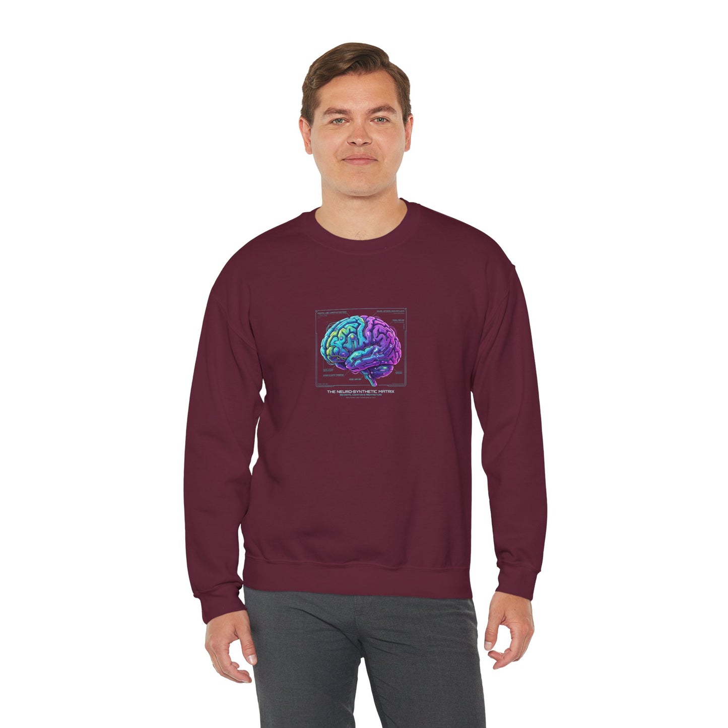 Neon Circuit Brain Sweatshirt — Futuristic Sci‑Fi Poster Design for Science Enthusiasts