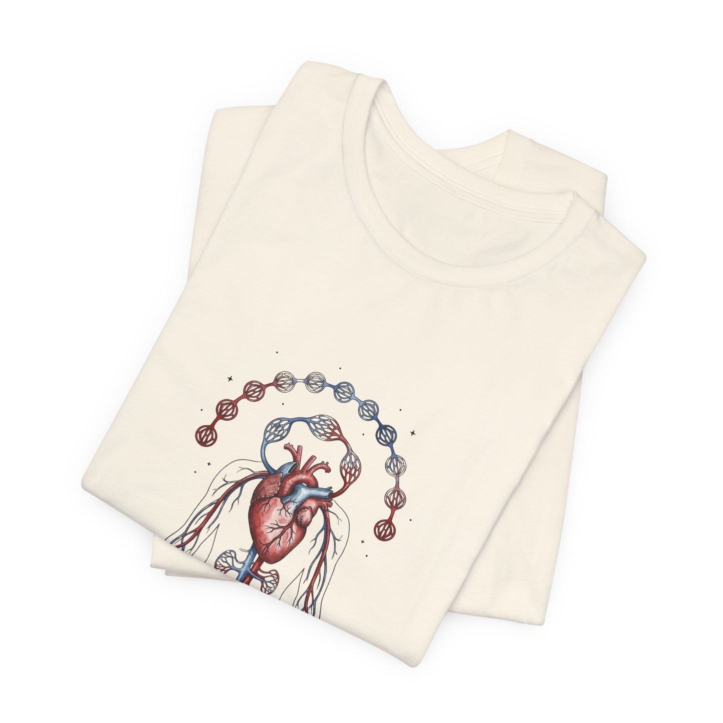 Anatomical Heart with Birth Flowers Tee | Botanical Birth Month Illustration