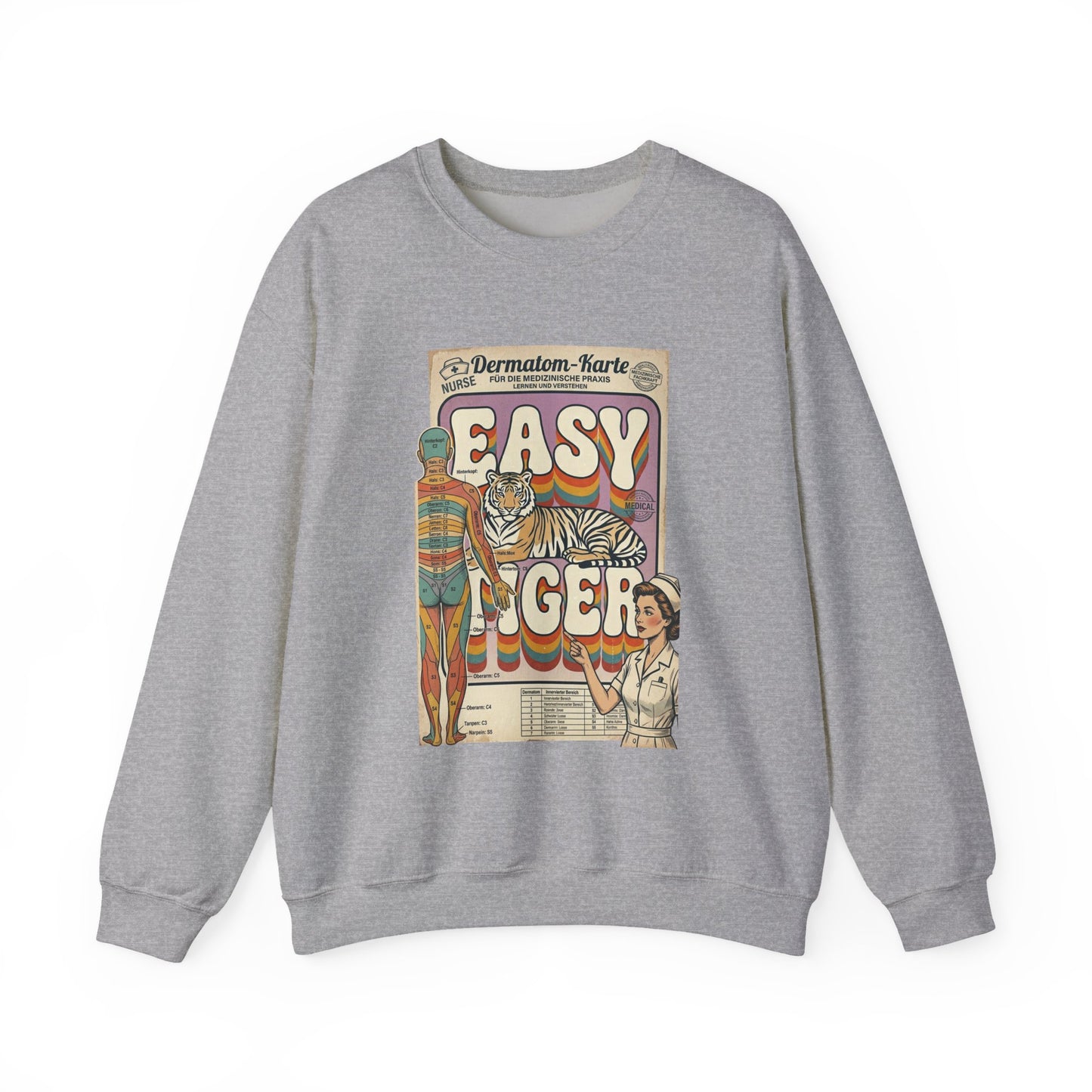 Easy Tiger retro tiger graphic Crewneck, vintage vacation vibe