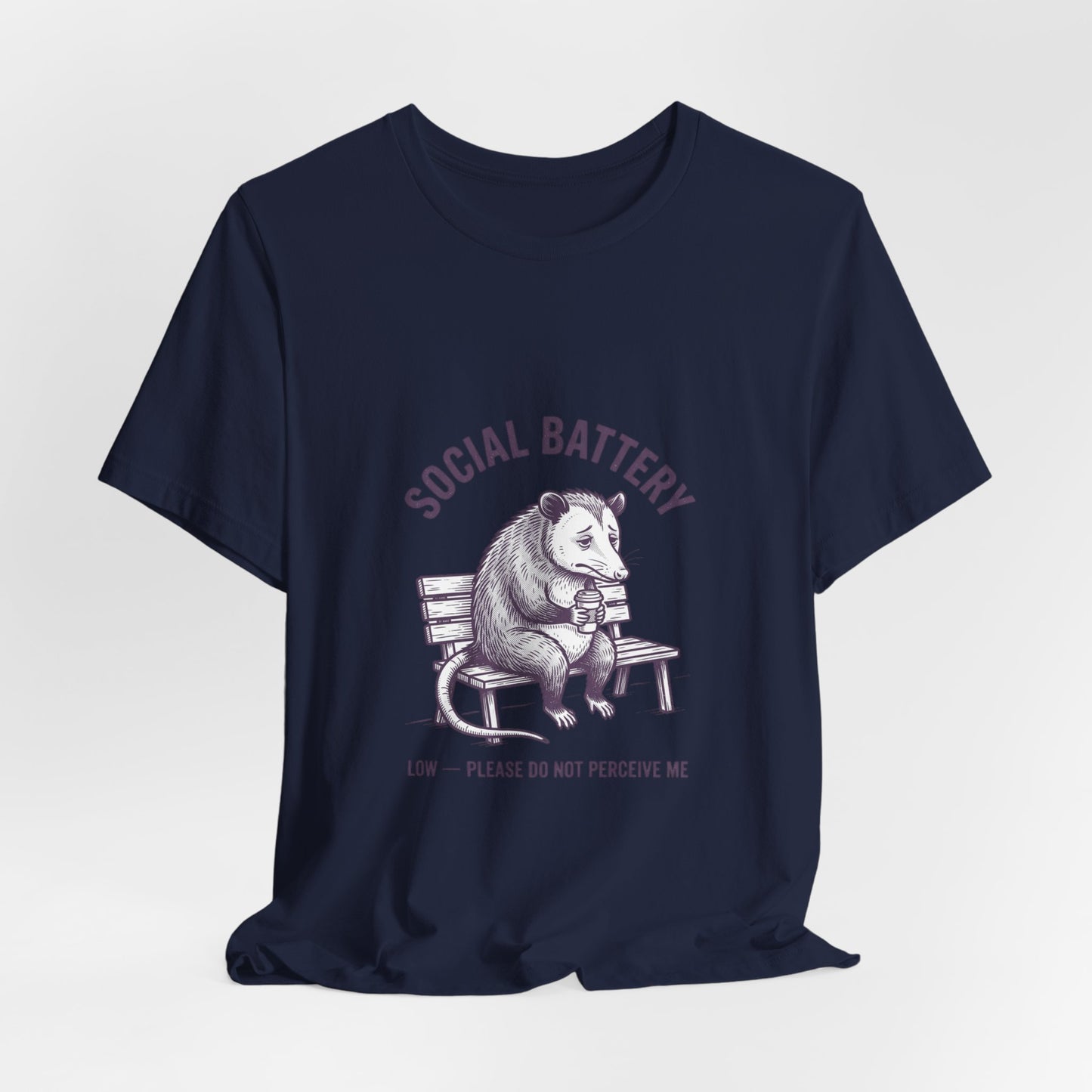 Social Battery Sloth Tee | Anxious Animal Humor, Introvert Shirt