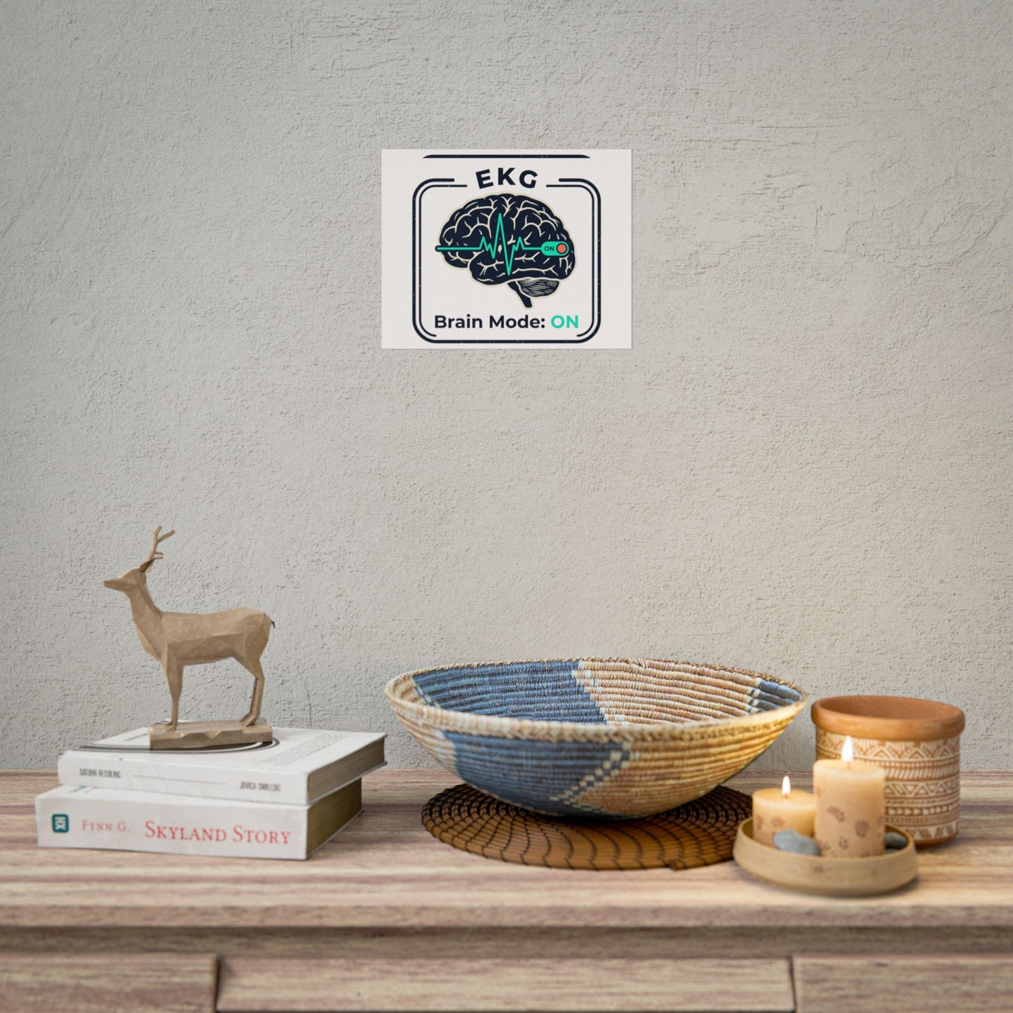 Rolled Poster — "EKG Brain Mode: ON" Graphic Art Print