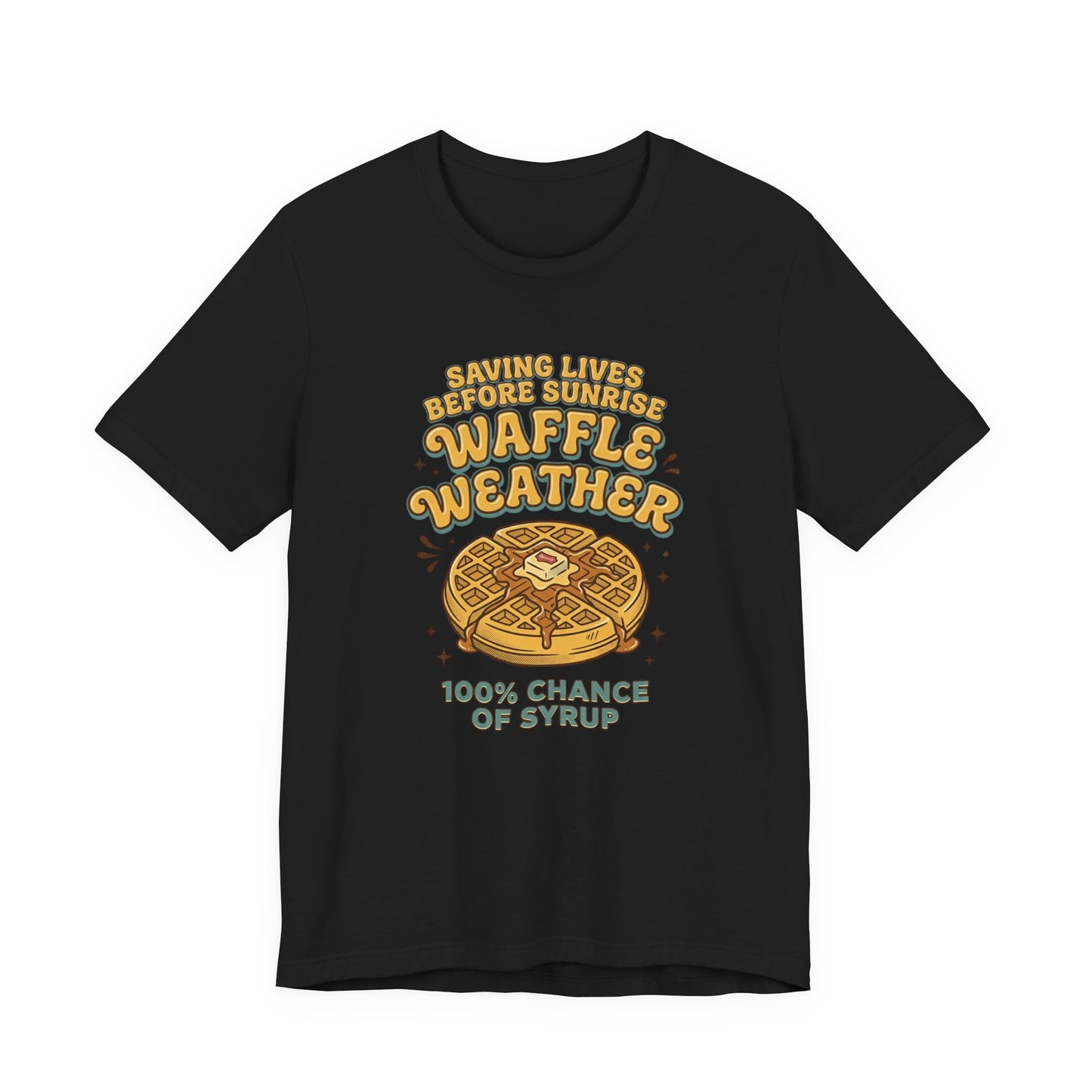 Waffle Weather T-Shirt | Retro Breakfast Graphic, Vintage Food Diner Style