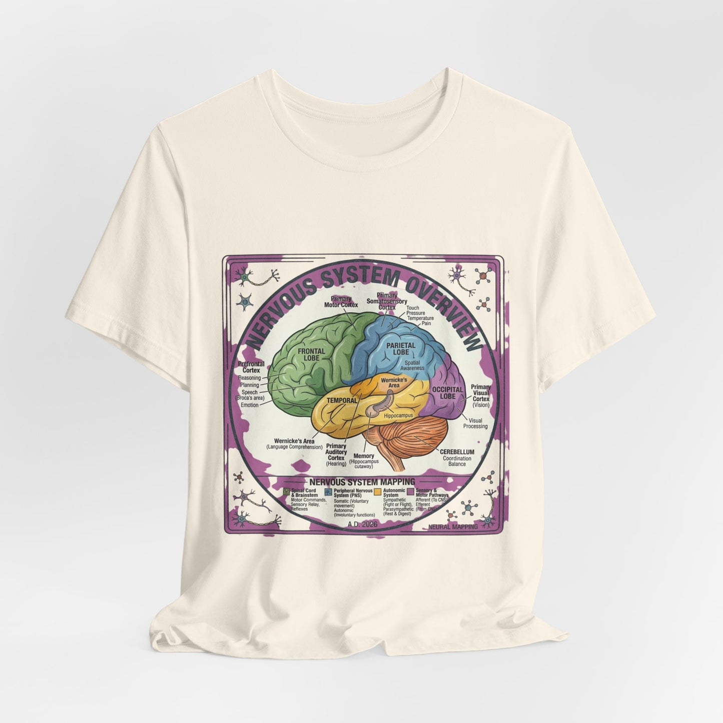 Brain Anatomy Diagram Tee | 250th Independence Day, Patriotic Milestone