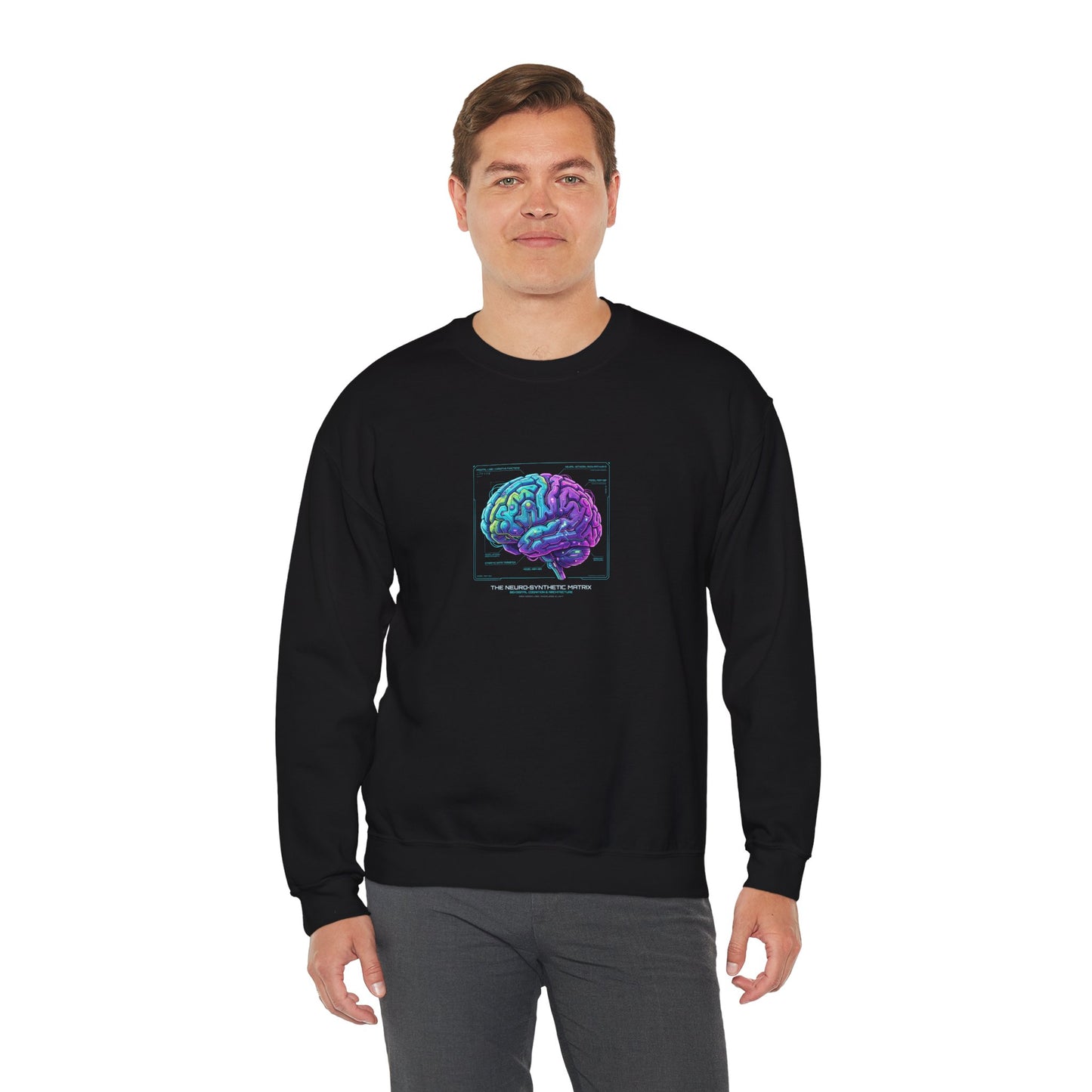 Neon Circuit Brain Sweatshirt — Futuristic Sci‑Fi Poster Design for Science Enthusiasts