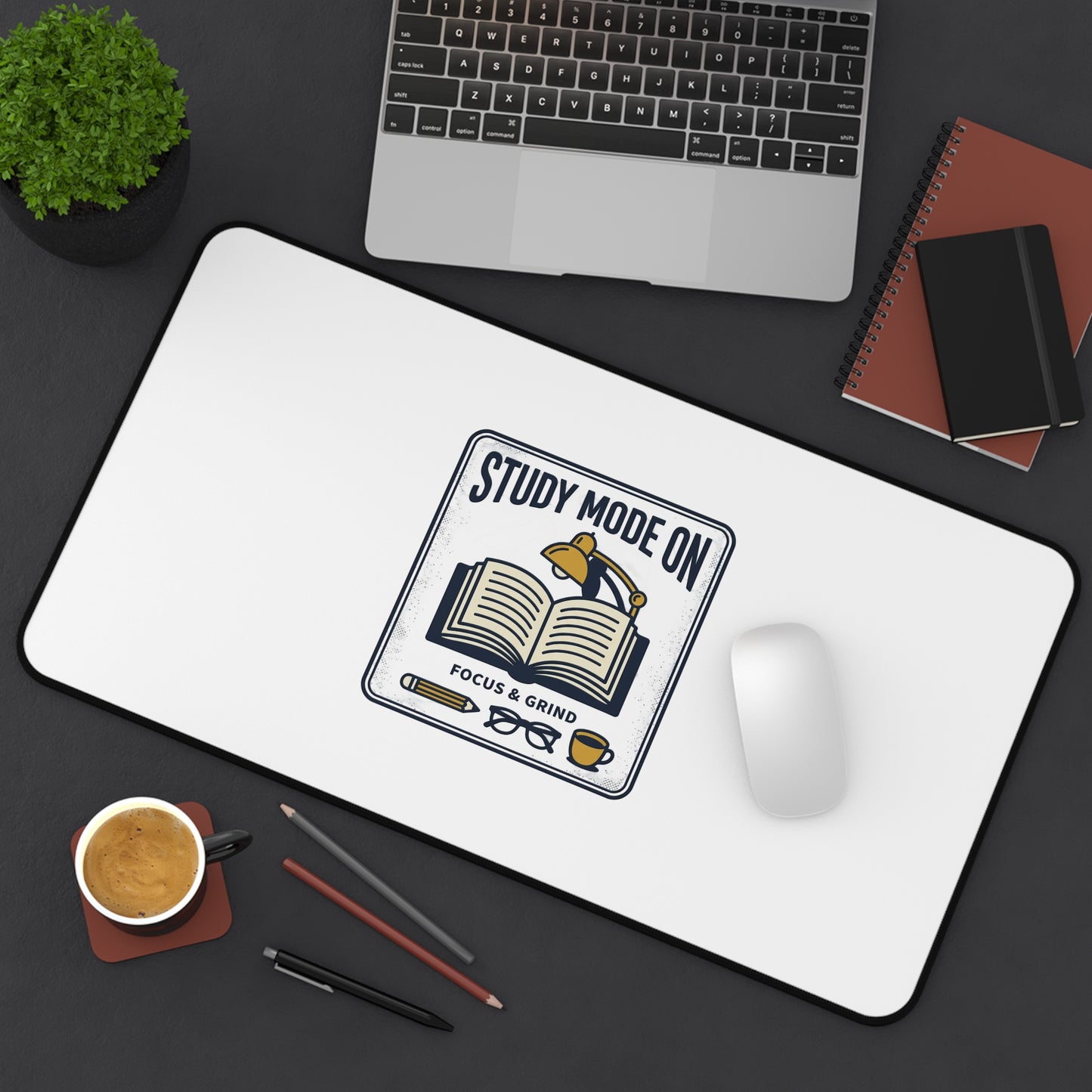 Study Mode ON Desk Mat — Large Non‑Slip Mouse Pad for Students & Home Office