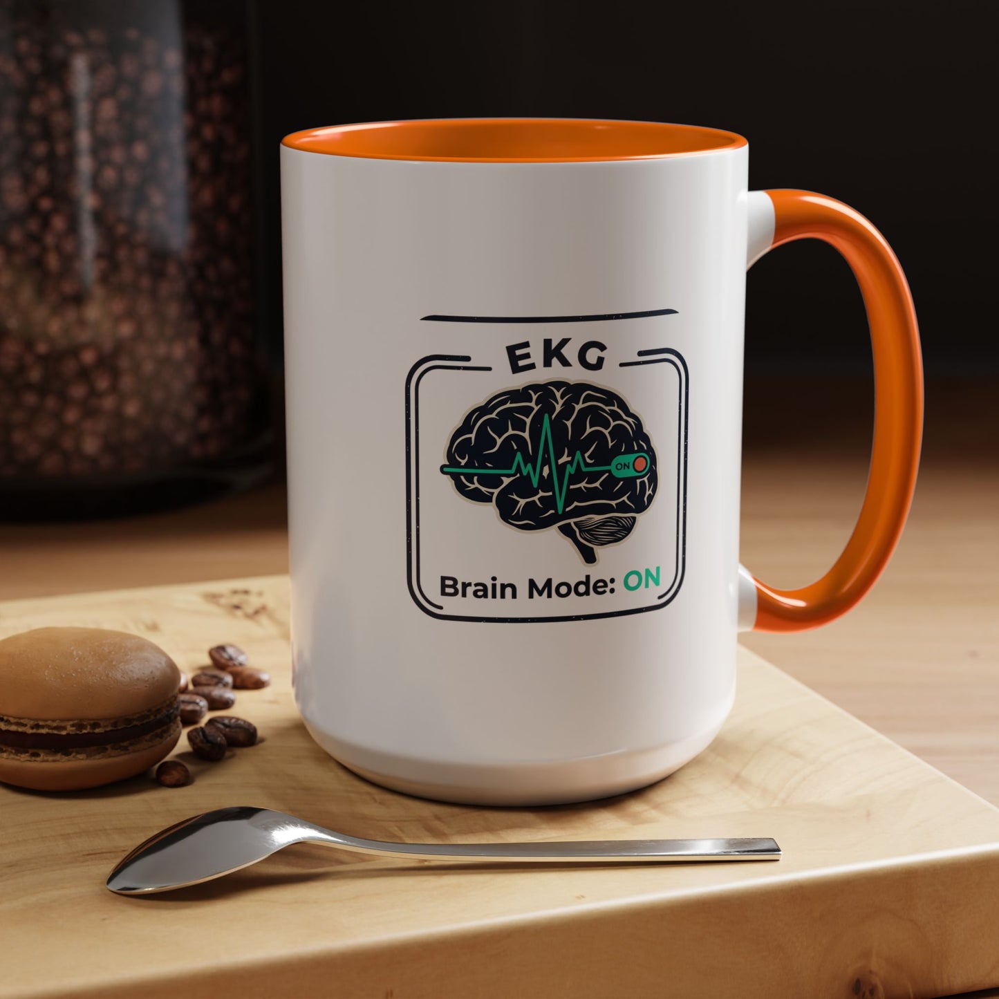EKG Brain Mode ON Coffee Mug — Accent 11/15oz