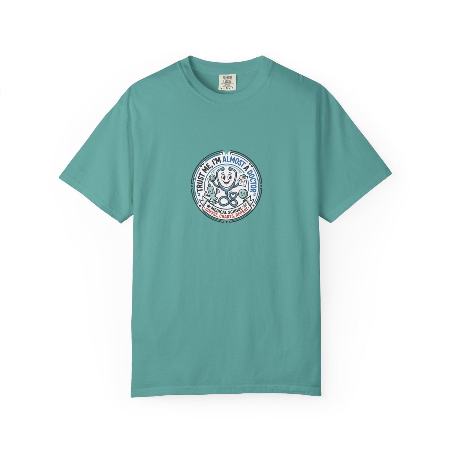Retro Smiley Surf Badge T-Shirt - 'Sorry I'm Almost There' Graphic