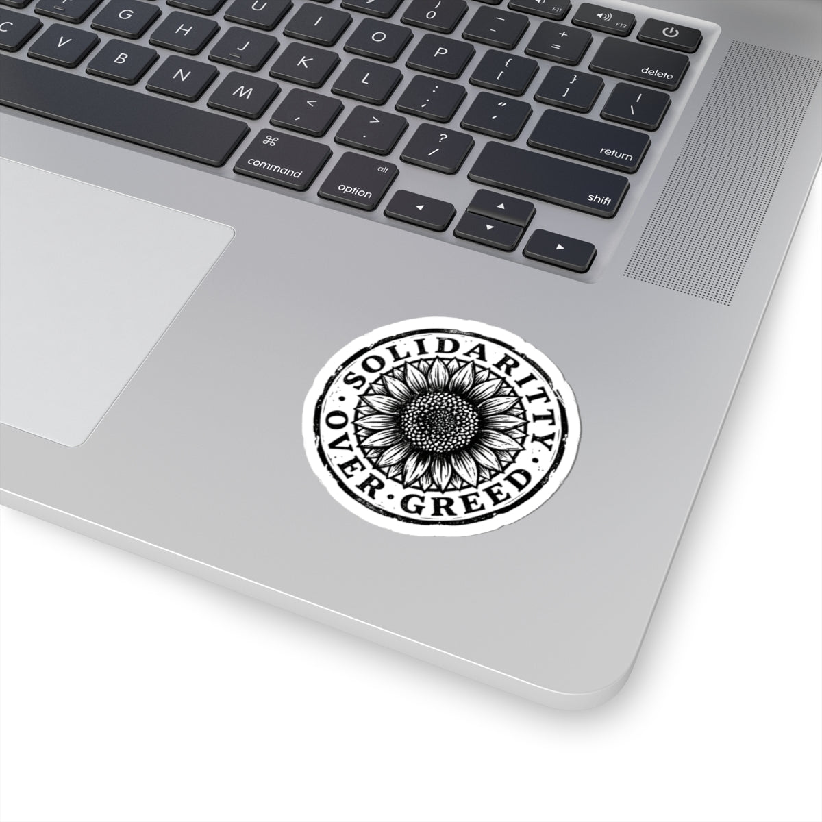 Solidarity Over Greed Sticker | People Over Profit, Values-Led Statement