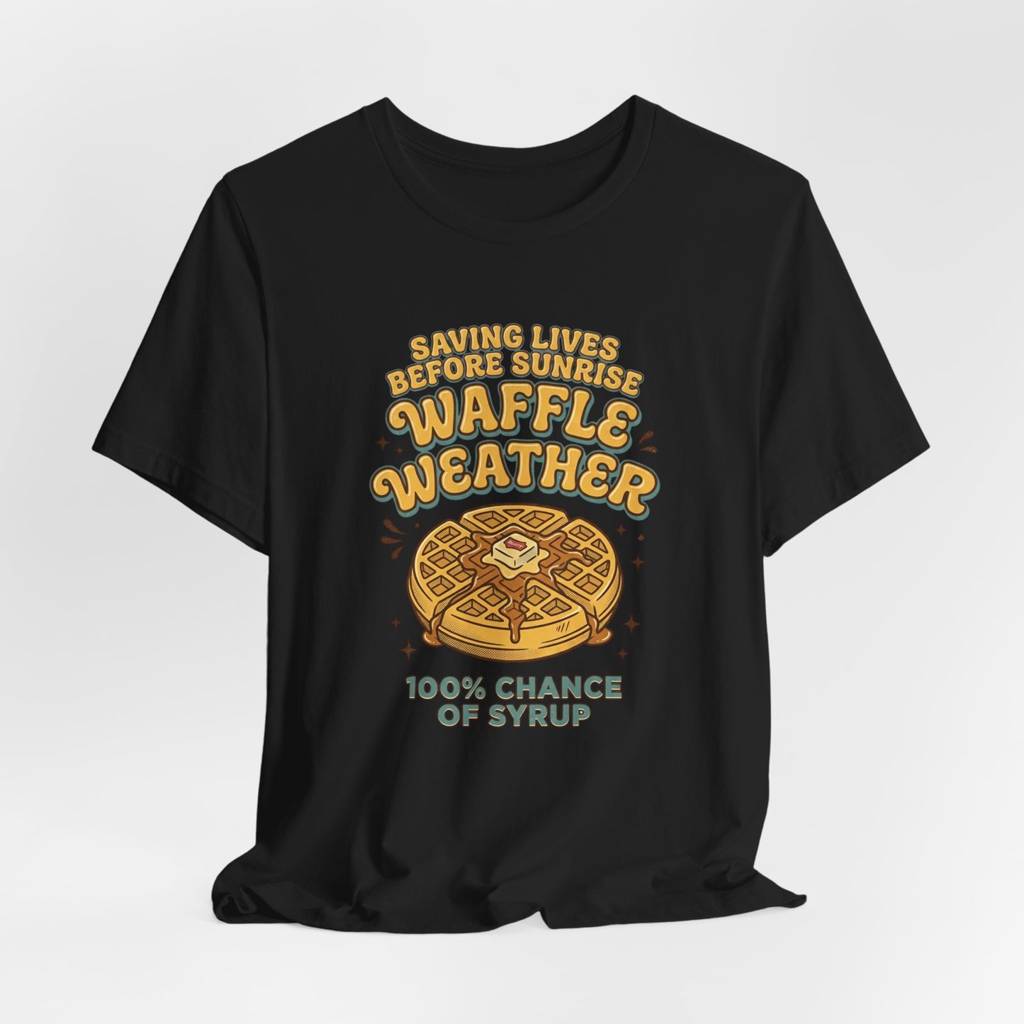 Waffle Weather T-Shirt | Retro Breakfast Graphic, Vintage Food Diner Style