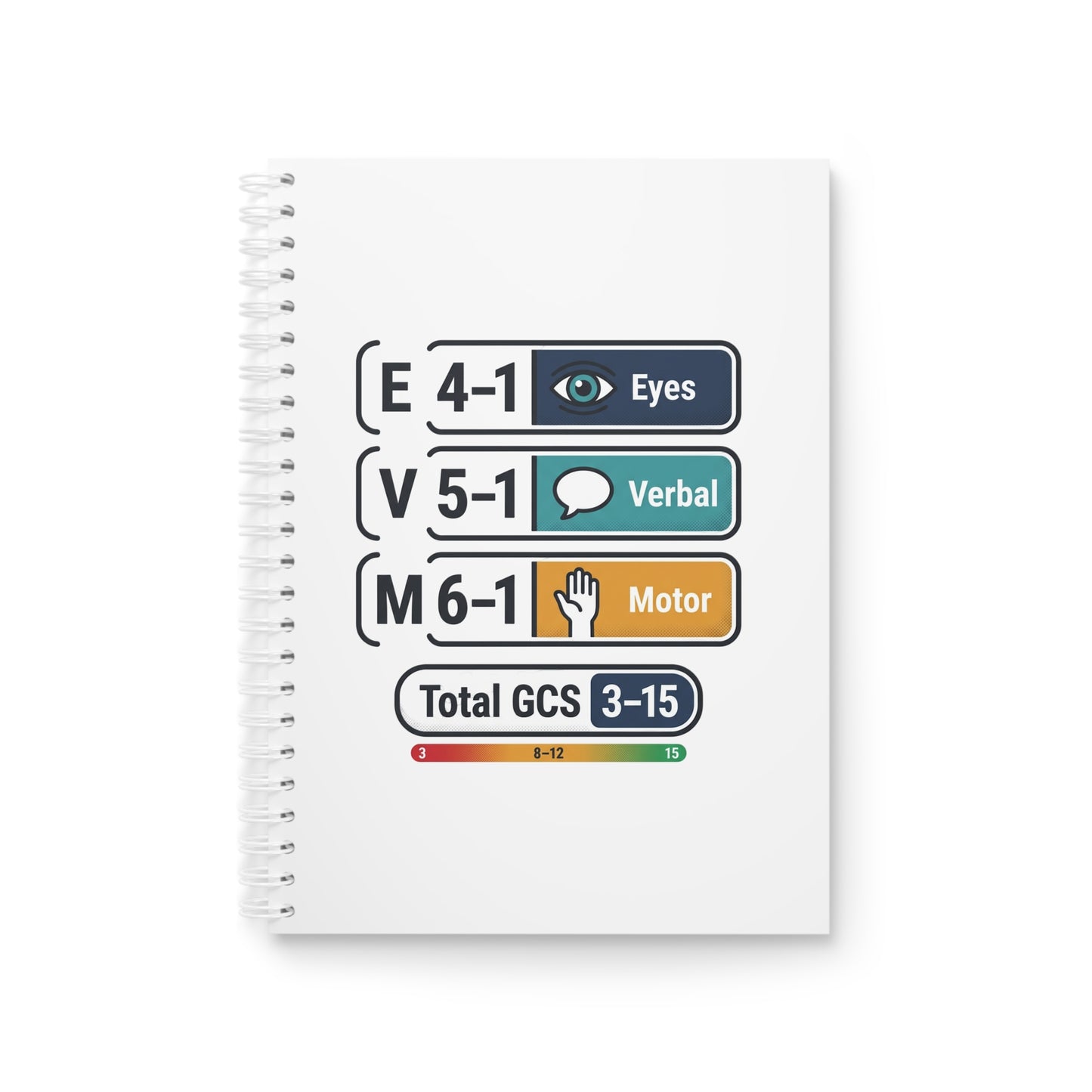 Glasgow Coma Scale (GCS) Spiral Notebook — Medical Nursing & EMT Reference