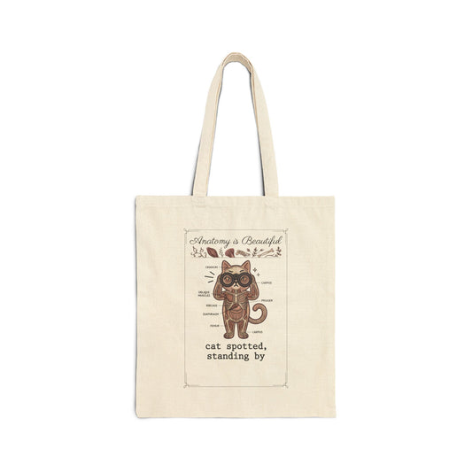 Vintage Doodle Cat Illustration Tote | Cat-Centric Novelty, Whimsical