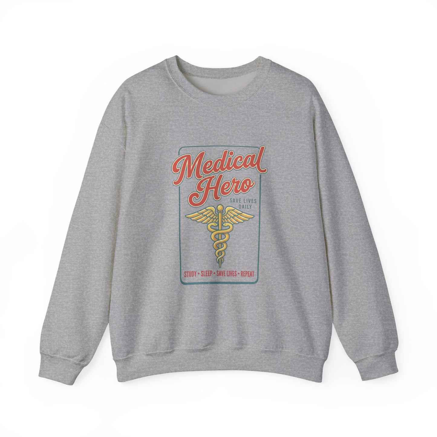 Medical Hero Caduceus Sweatshirt | Vintage Retro Medical Graphic