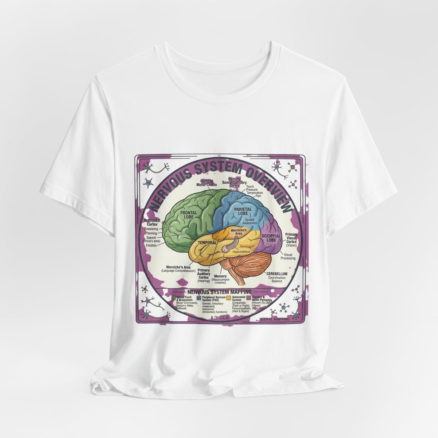 Brain Anatomy Diagram Tee | 250th Independence Day, Patriotic Milestone