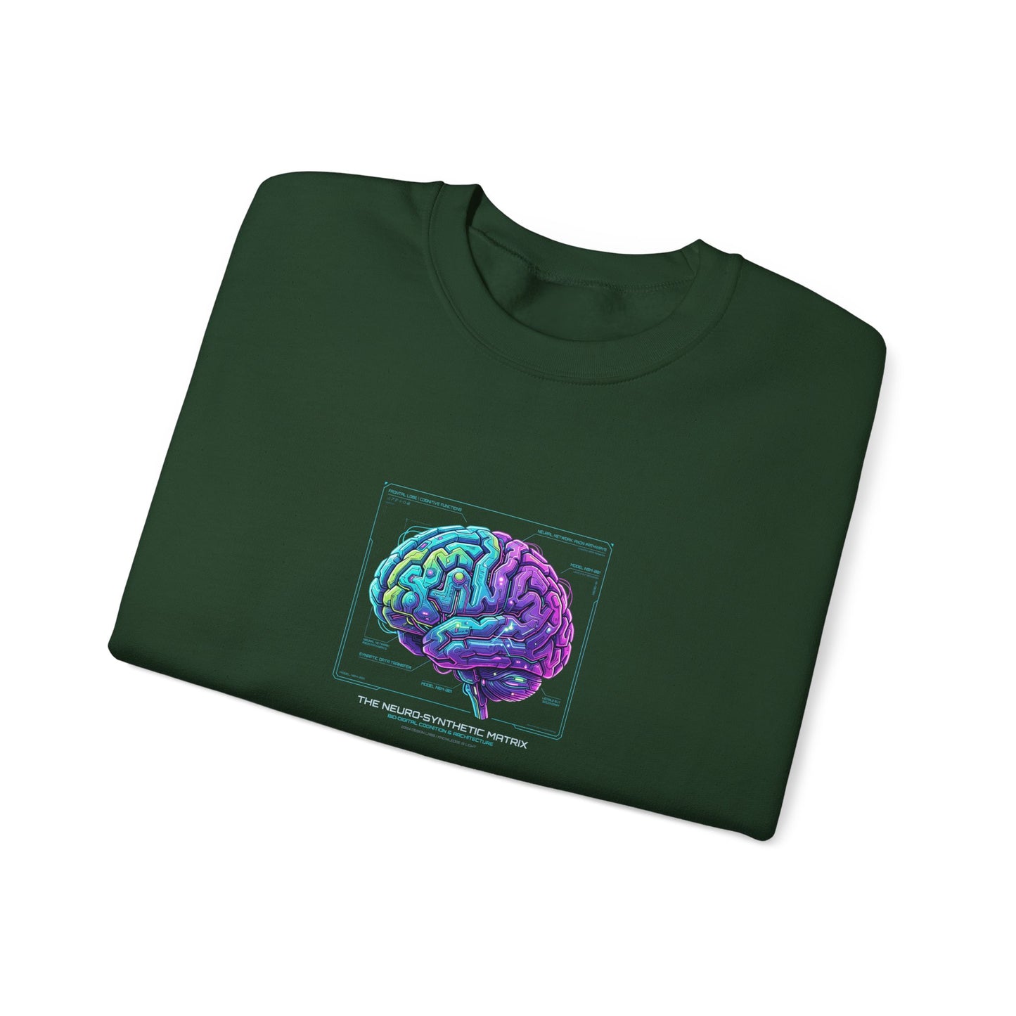 Neon Circuit Brain Sweatshirt — Futuristic Sci‑Fi Poster Design for Science Enthusiasts