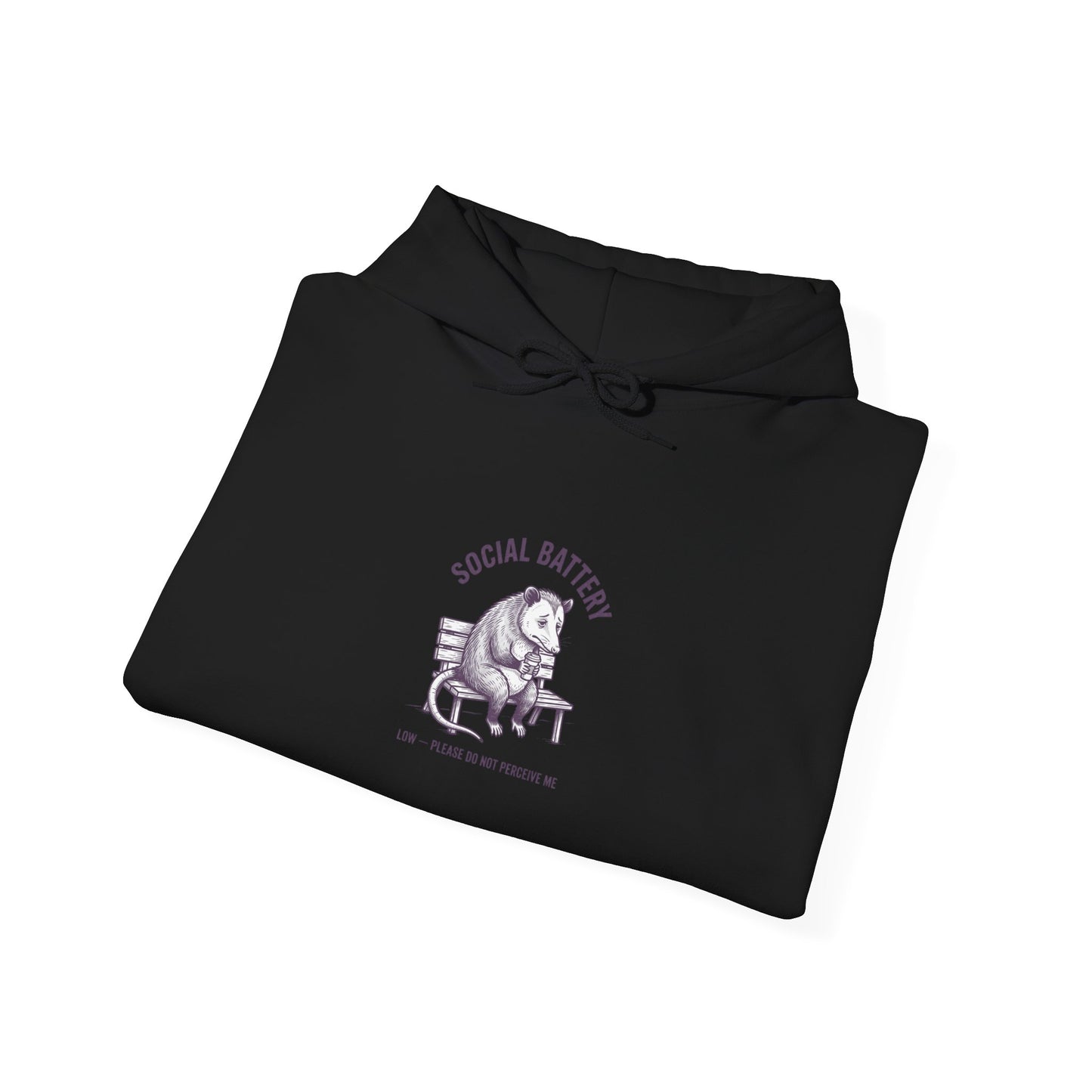 Social Battery Dog Hoodie | Anxious Animal Humor, Cute Anxiety Graphic