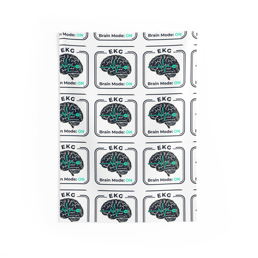 Brain Mode On Tapestry – EKG Brain Pattern Wall Hanging