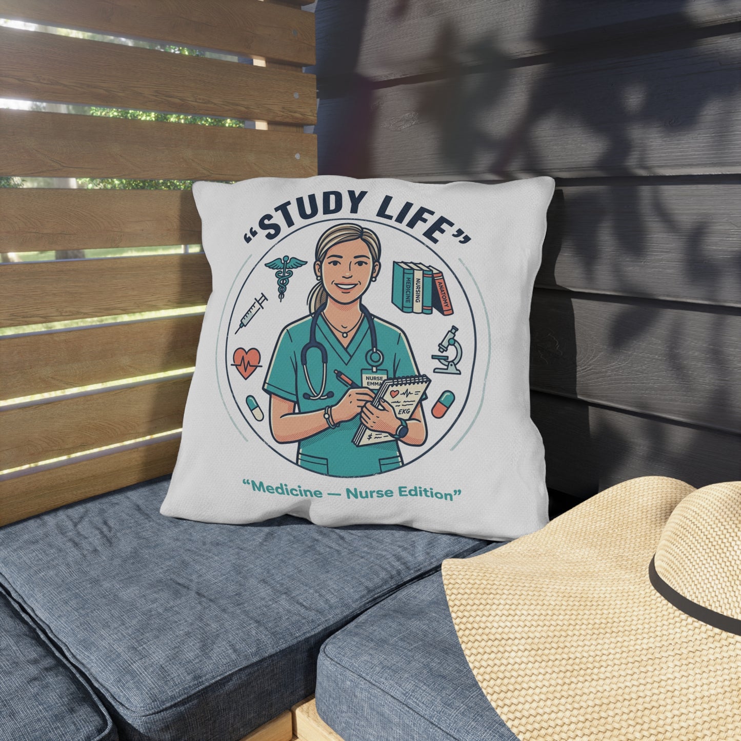 Study Life Nurse Medicine Student Edition Outdoor Pillow