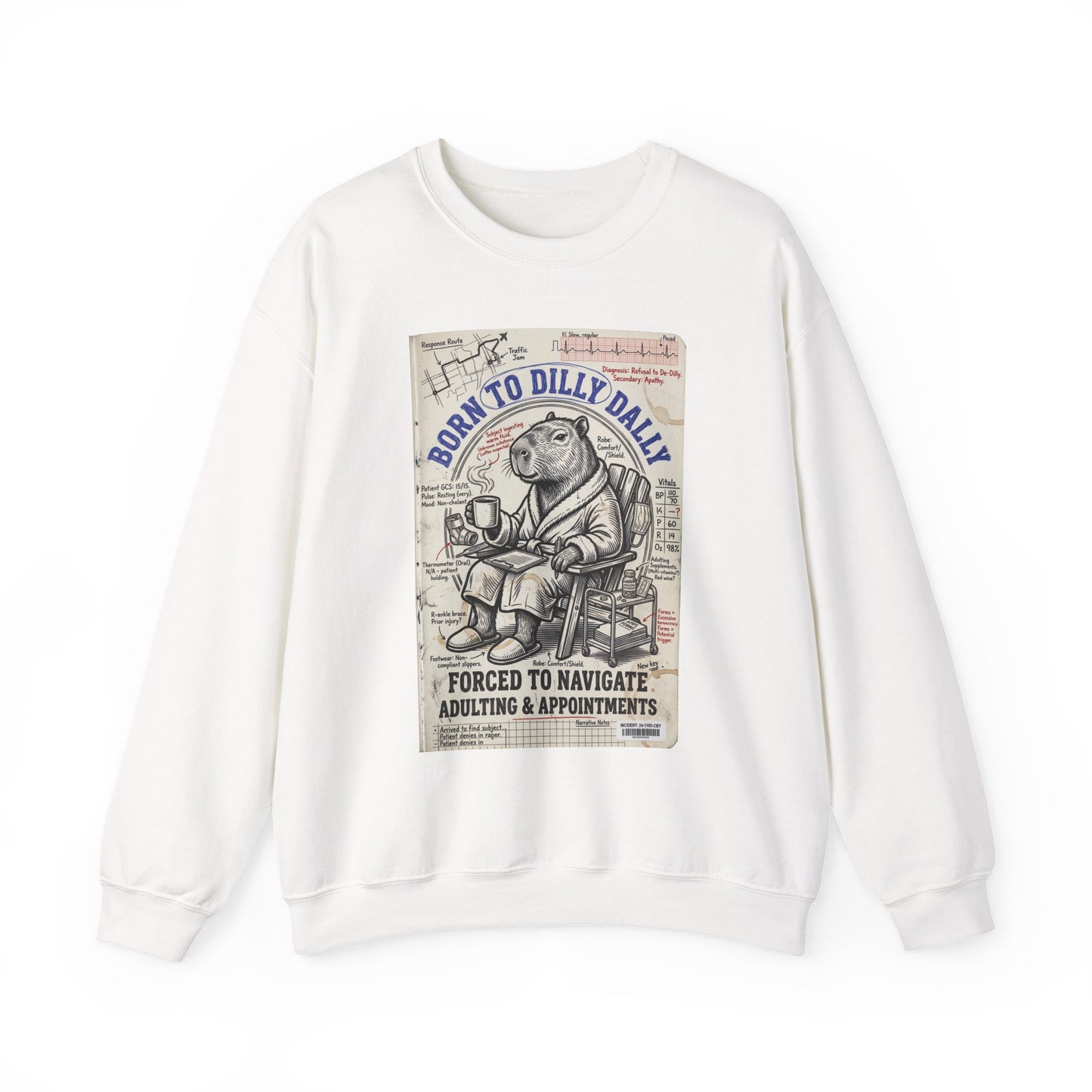 Born to Dilly Dally Sweatshirt | procrastination humor, retro cartoon