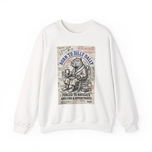 Born to Dilly Dally Sweatshirt | procrastination humor, retro cartoon