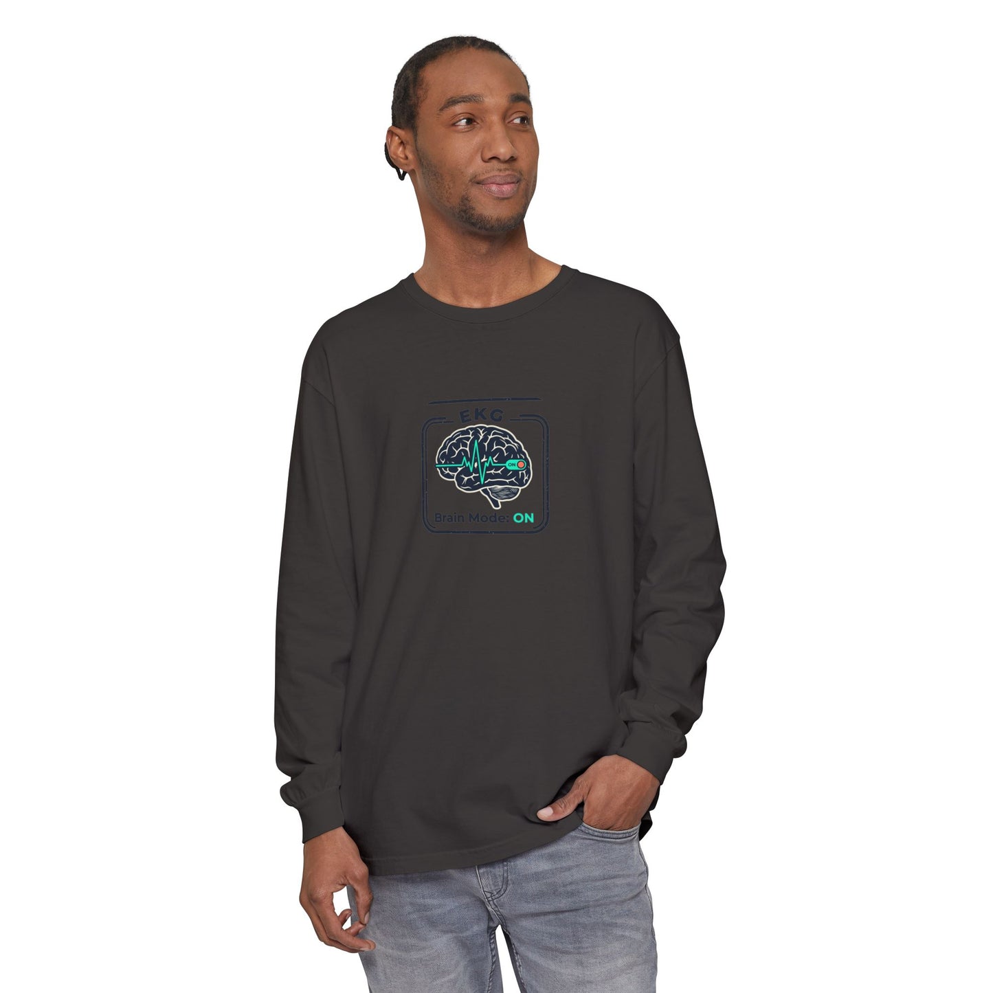Brain Mode: EKG Graphic Long Sleeve Tee