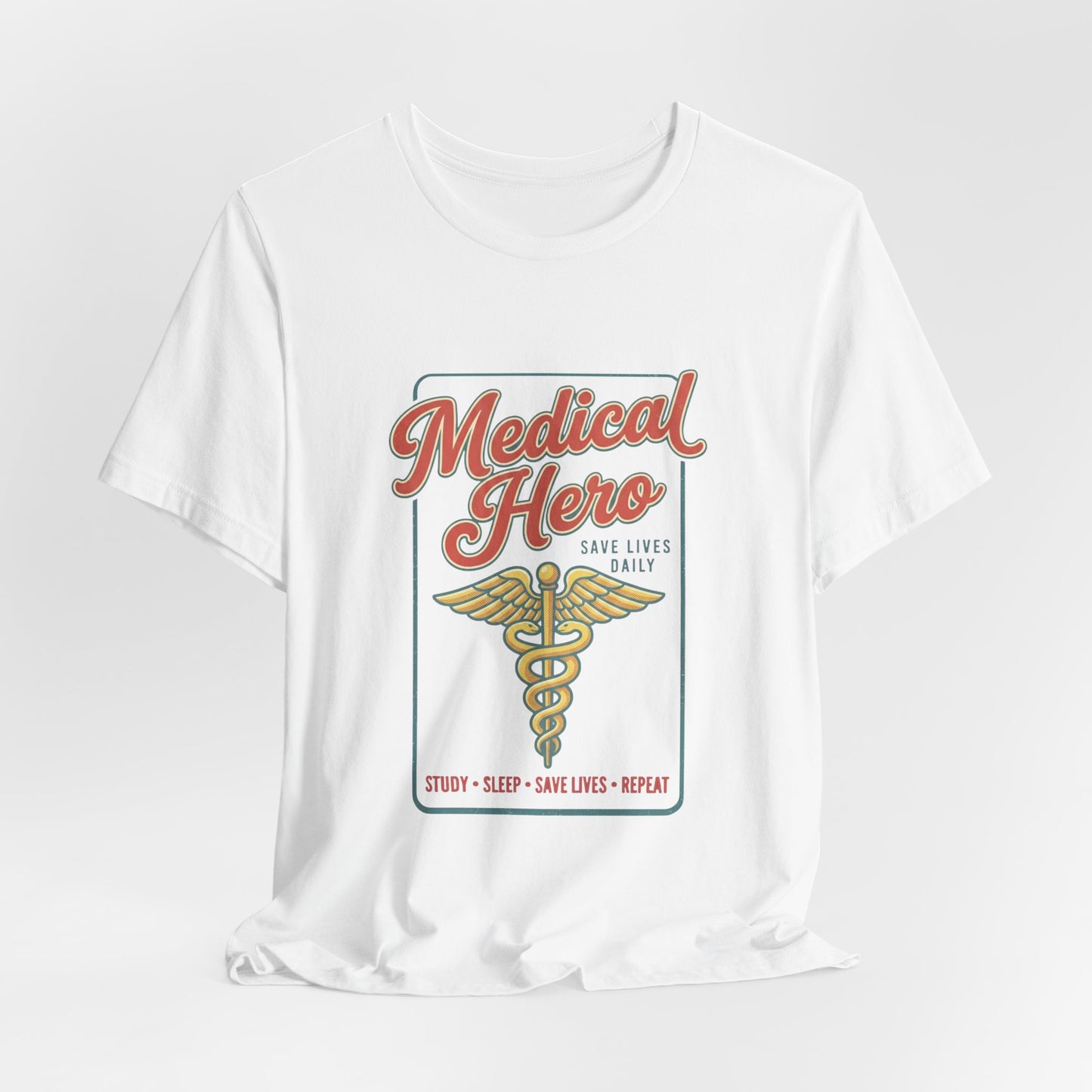 Medical Hero Caduceus Tee | Vintage Medical Retro Typography