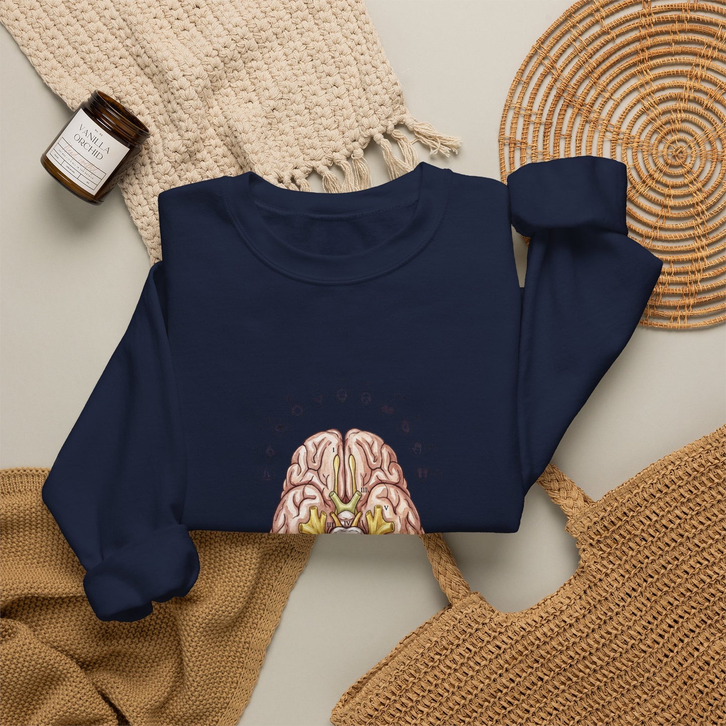Anatomical Brain Botanical Sweatshirt | Birth Flower, Botanical Anatomy