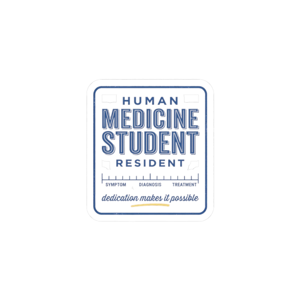 Medicine Student Sticker | Vintage Retro Typography, Diner-Inspired Medical Badge