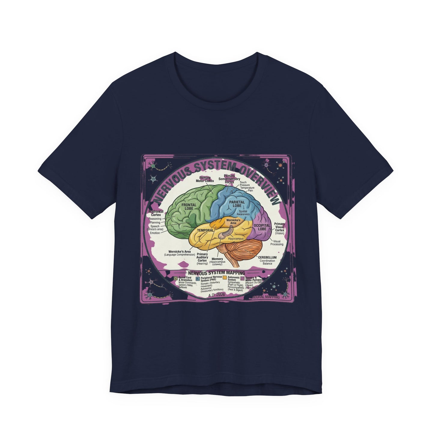Brain Anatomy Diagram Tee | 250th Independence Day, Patriotic Milestone