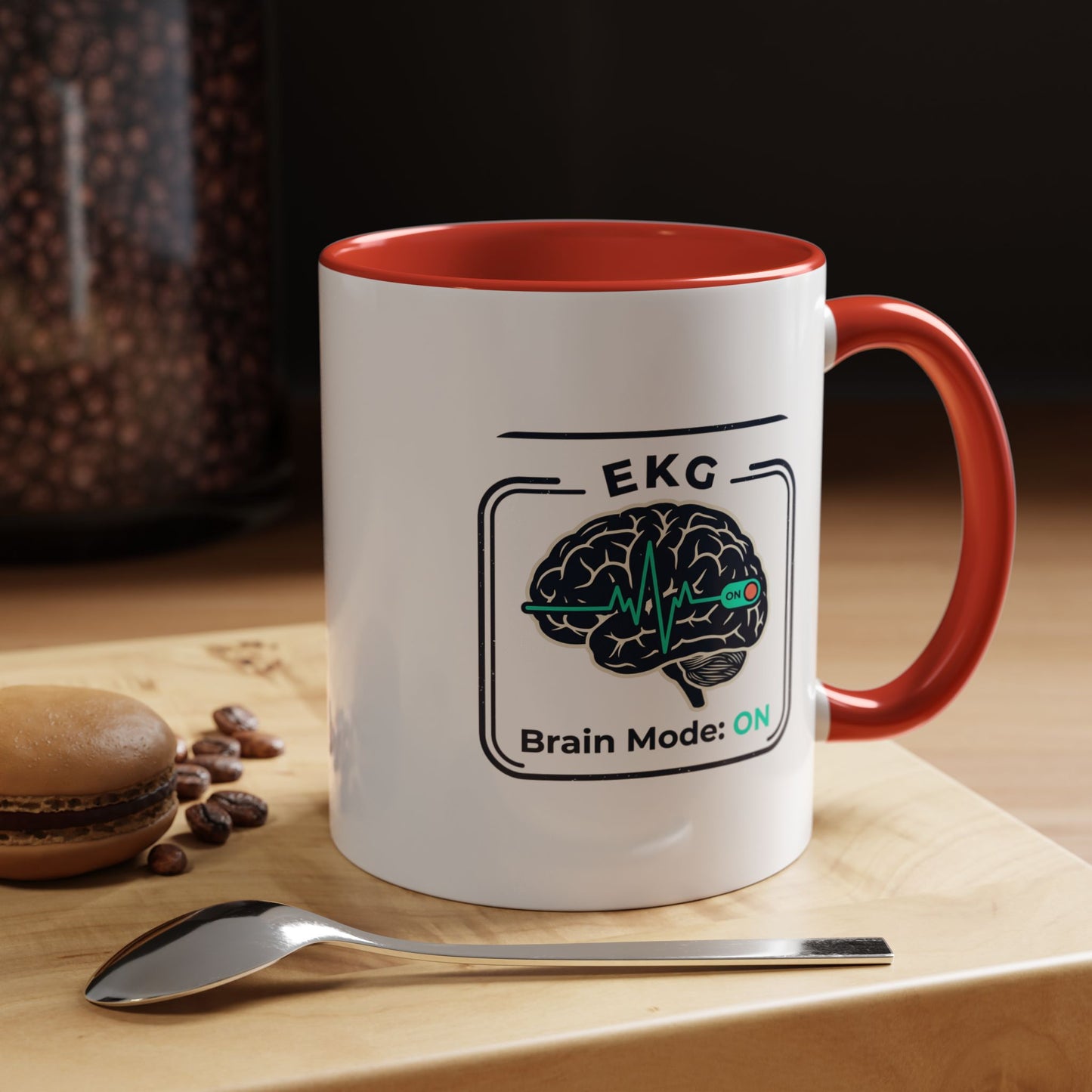 EKG Brain Mode ON Coffee Mug — Accent 11/15oz