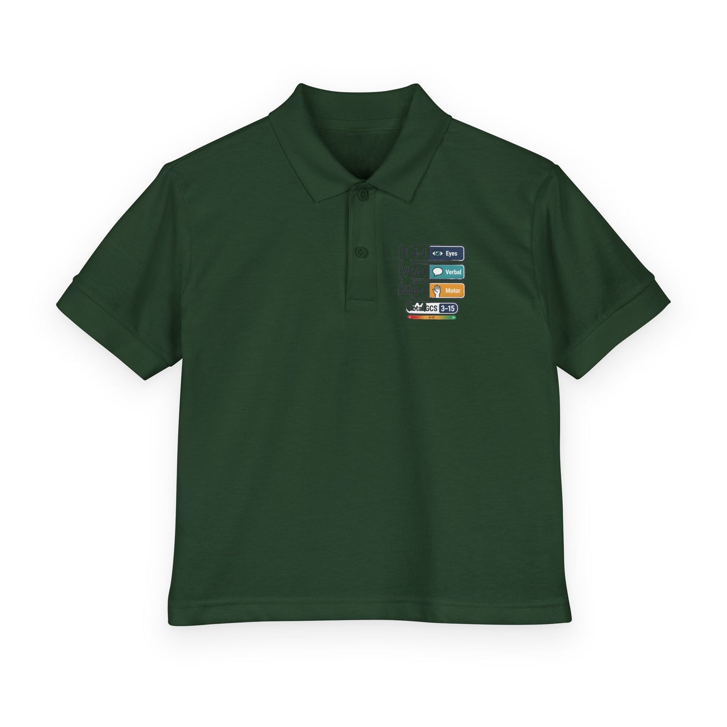 Kids Polo Shirt with Colorful Camping Icons — Outdoor Adventure Badge Design