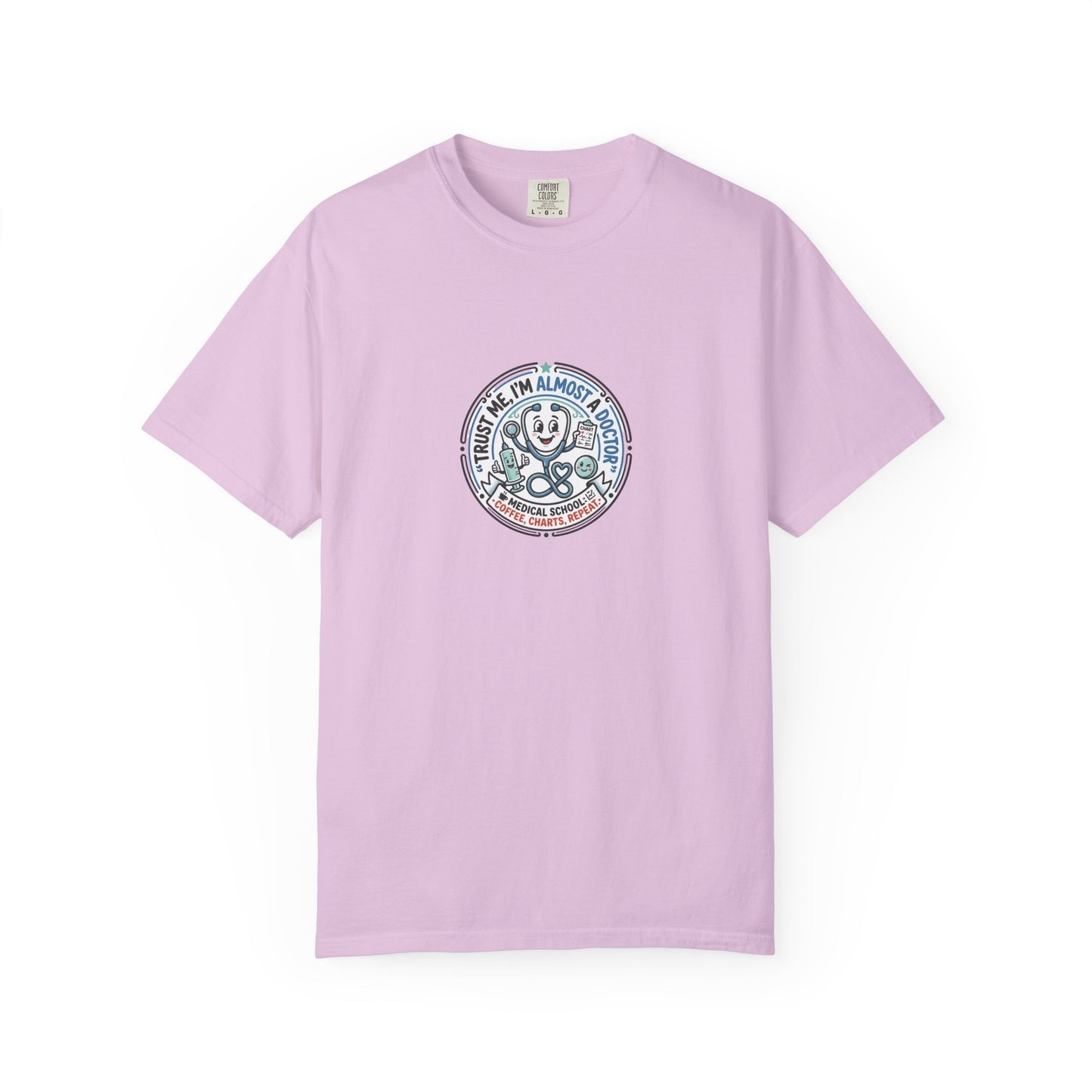 Retro Smiley Surf Badge T-Shirt - 'Sorry I'm Almost There' Graphic