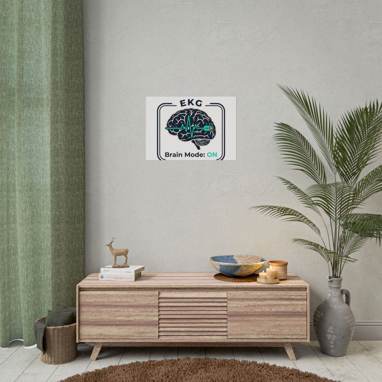 Rolled Poster — "EKG Brain Mode: ON" Graphic Art Print