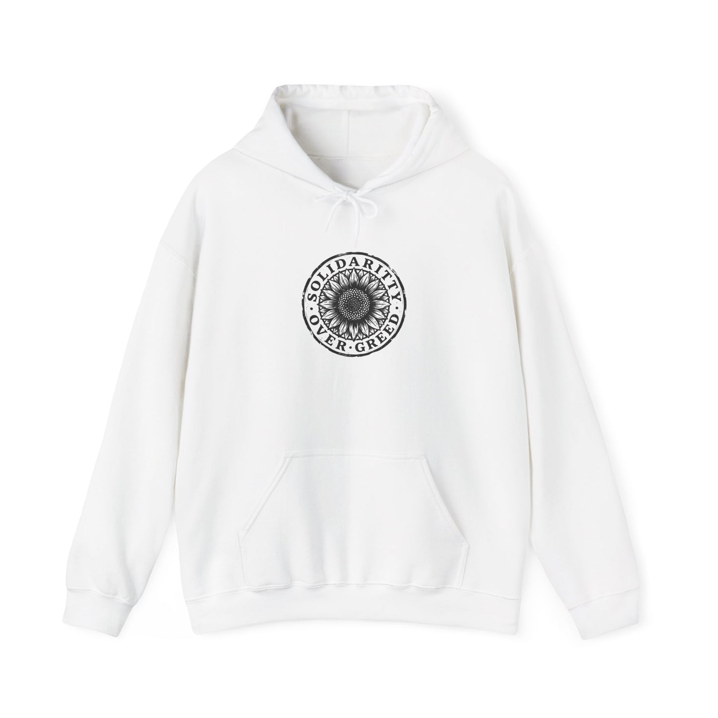 People Over Profit hoodie | Solidarity emblem, ethical statement sweatshirt
