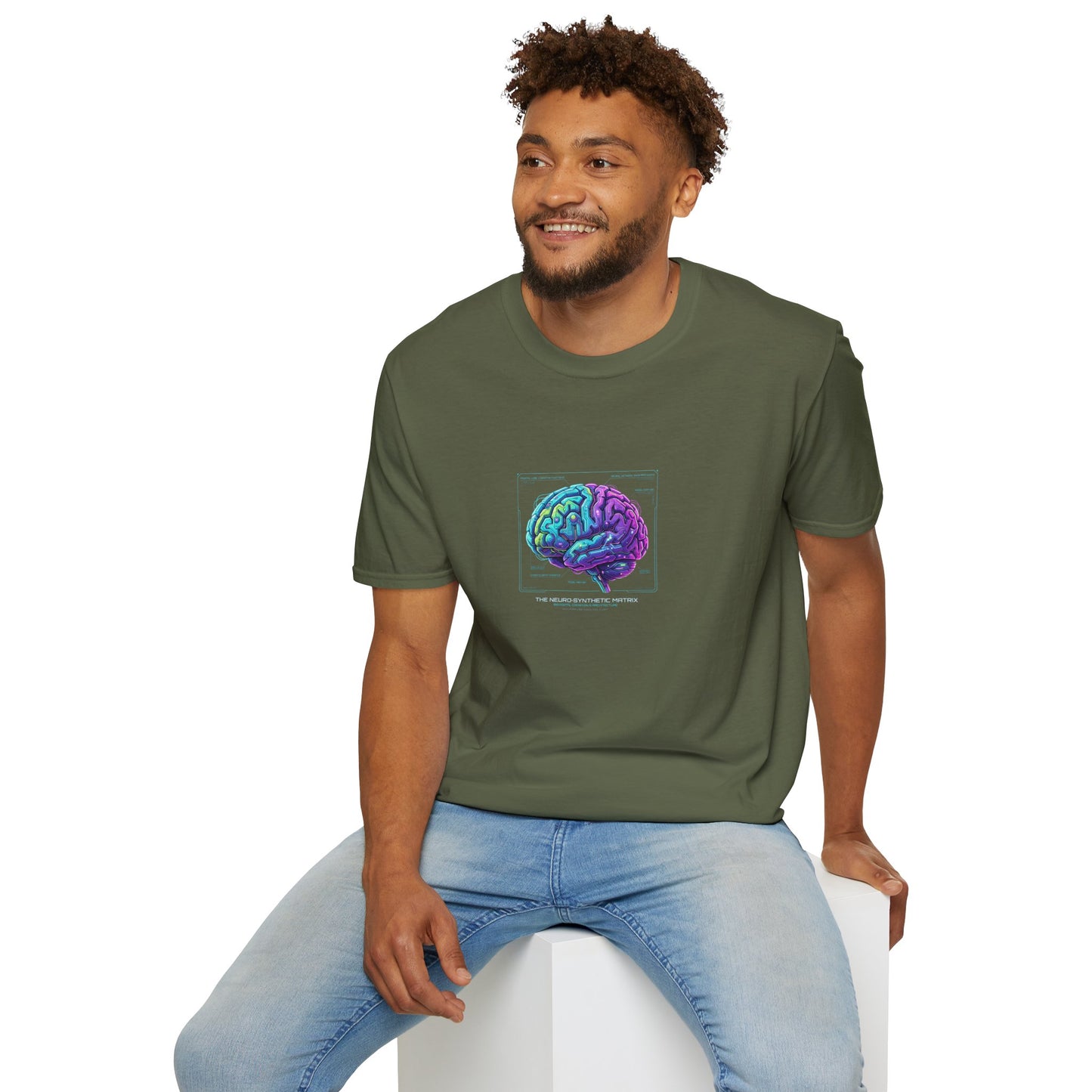 Neon Circuit Brain T-Shirt — Futuristic Sci‑Fi Science Poster Tee