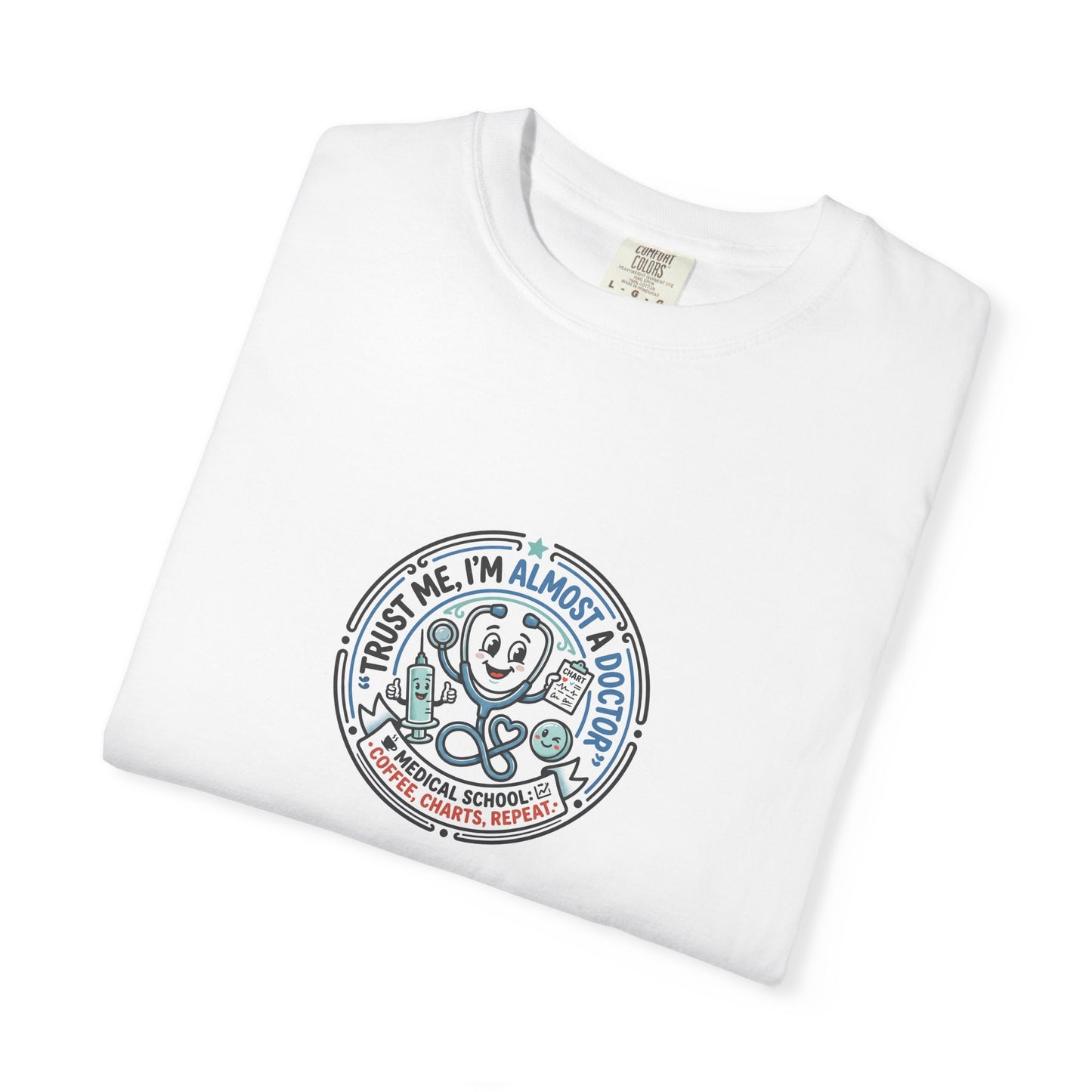 Retro Smiley Surf Badge T-Shirt - 'Sorry I'm Almost There' Graphic