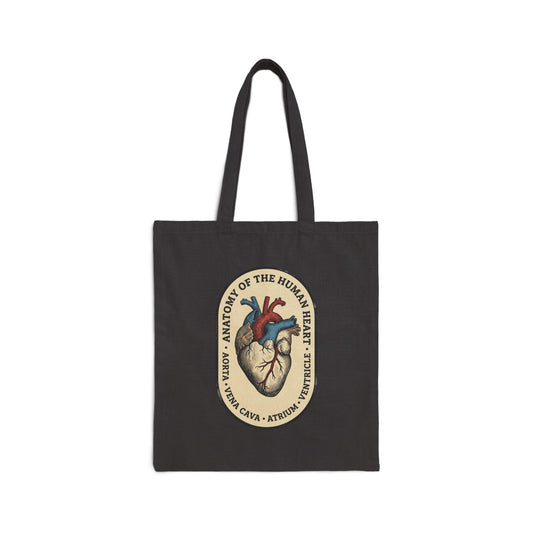 Anatomical Heart Illustration Tote | Retro Animal Art, Easy Tiger Vacation Vibe