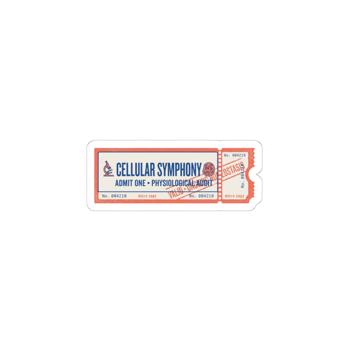 Cellular Symphony Ticket Sticker | Book Girl Summer, Literary Aesthetic