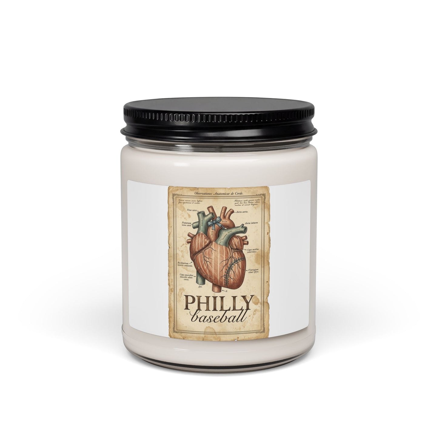 Philly Baseball Heart Candle | Soy Candle, 9oz
