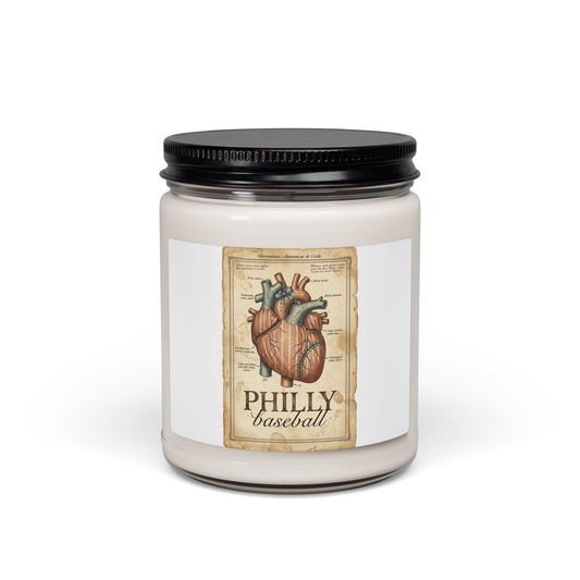 Philly Baseball Heart Candle | Soy Candle, 9oz