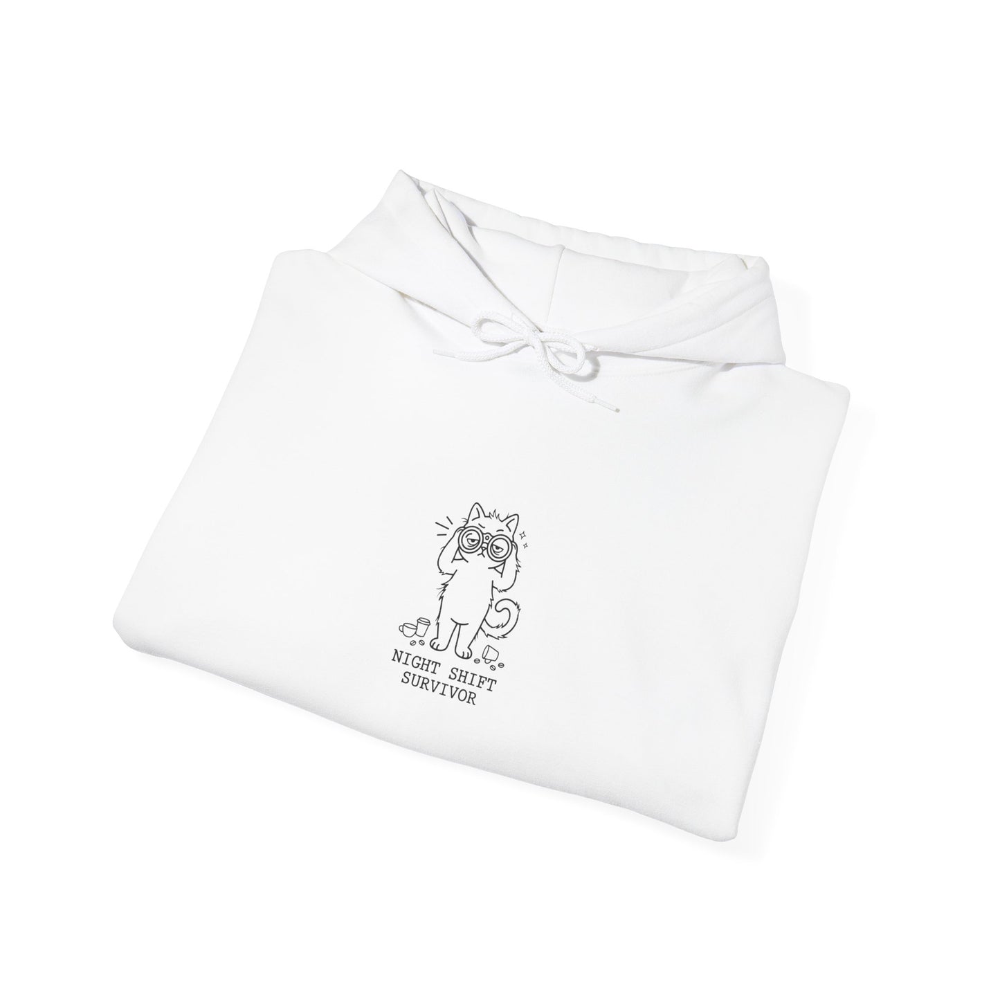 Minimal Cat Doodle Hoodie | Cat-Centric Novelty, Whimsical Line Art