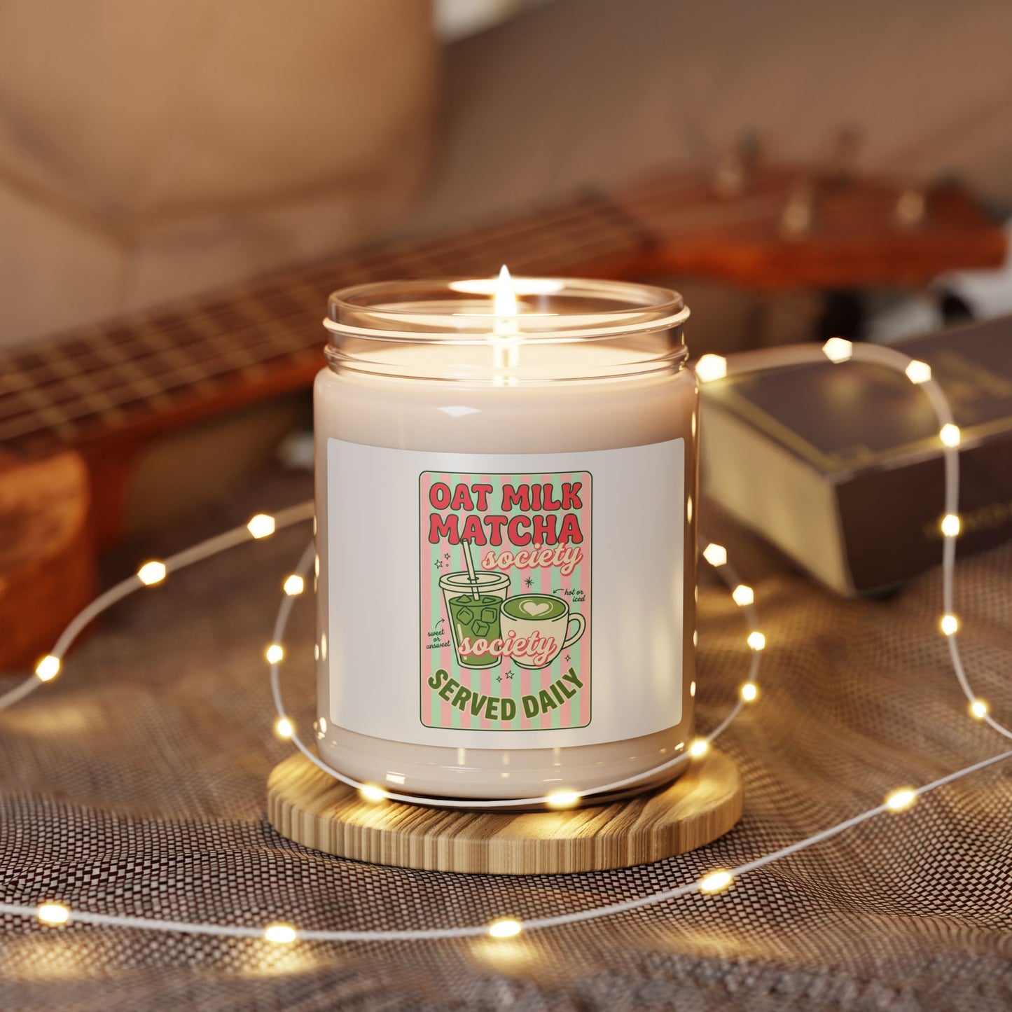 Matcha Latte Illustration Candle | Soy 9oz, Matcha Girl Aesthetic