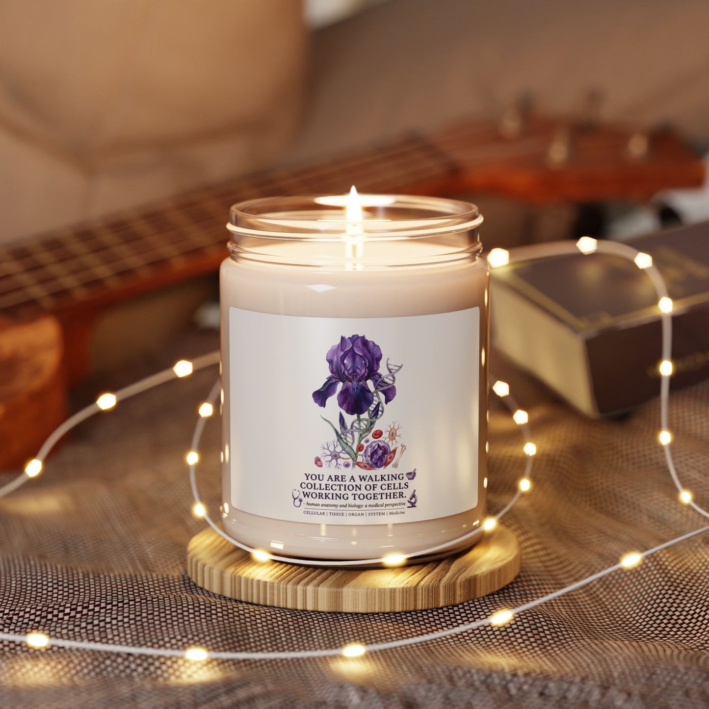 Iris Birth Flower Candle | Soy Scented Jar, Botanical Birth Month