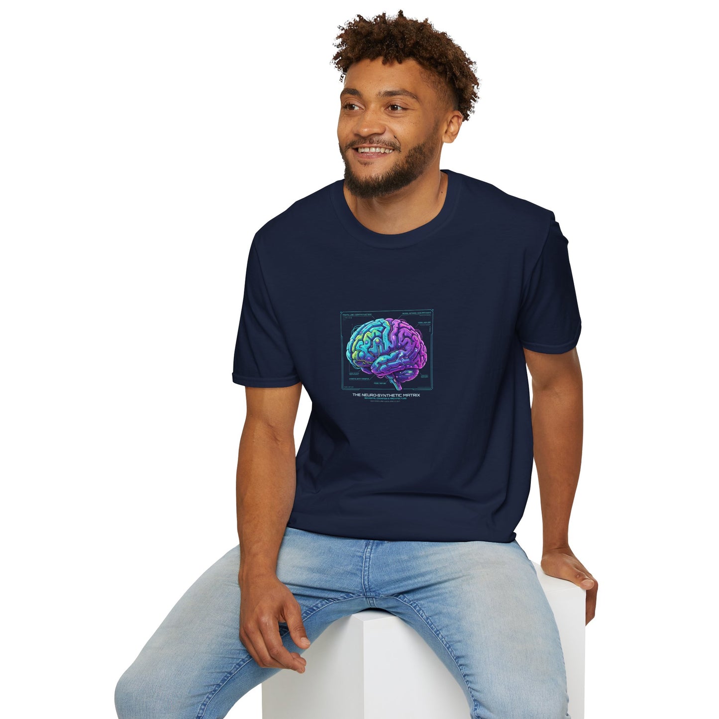 Neon Circuit Brain T-Shirt — Futuristic Sci‑Fi Science Poster Tee
