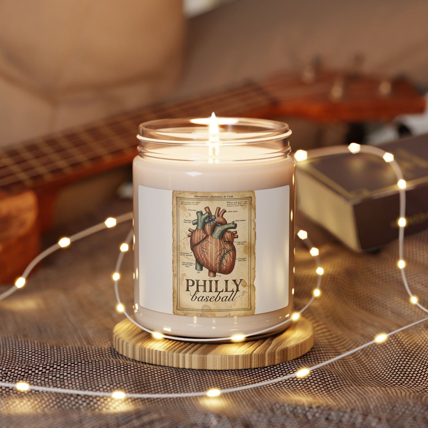 Philly Baseball Heart Candle | Soy Candle, 9oz