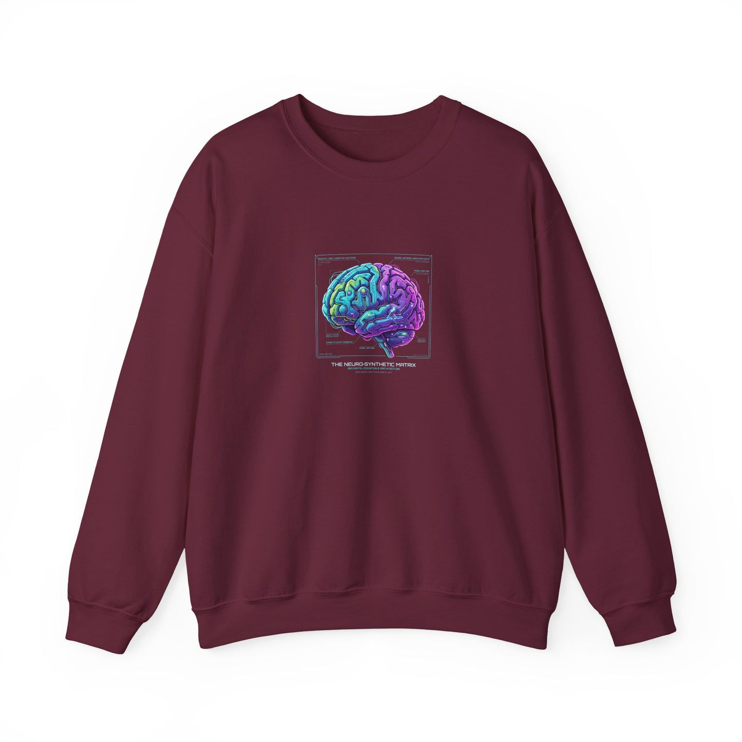 Neon Circuit Brain Sweatshirt — Futuristic Sci‑Fi Poster Design for Science Enthusiasts