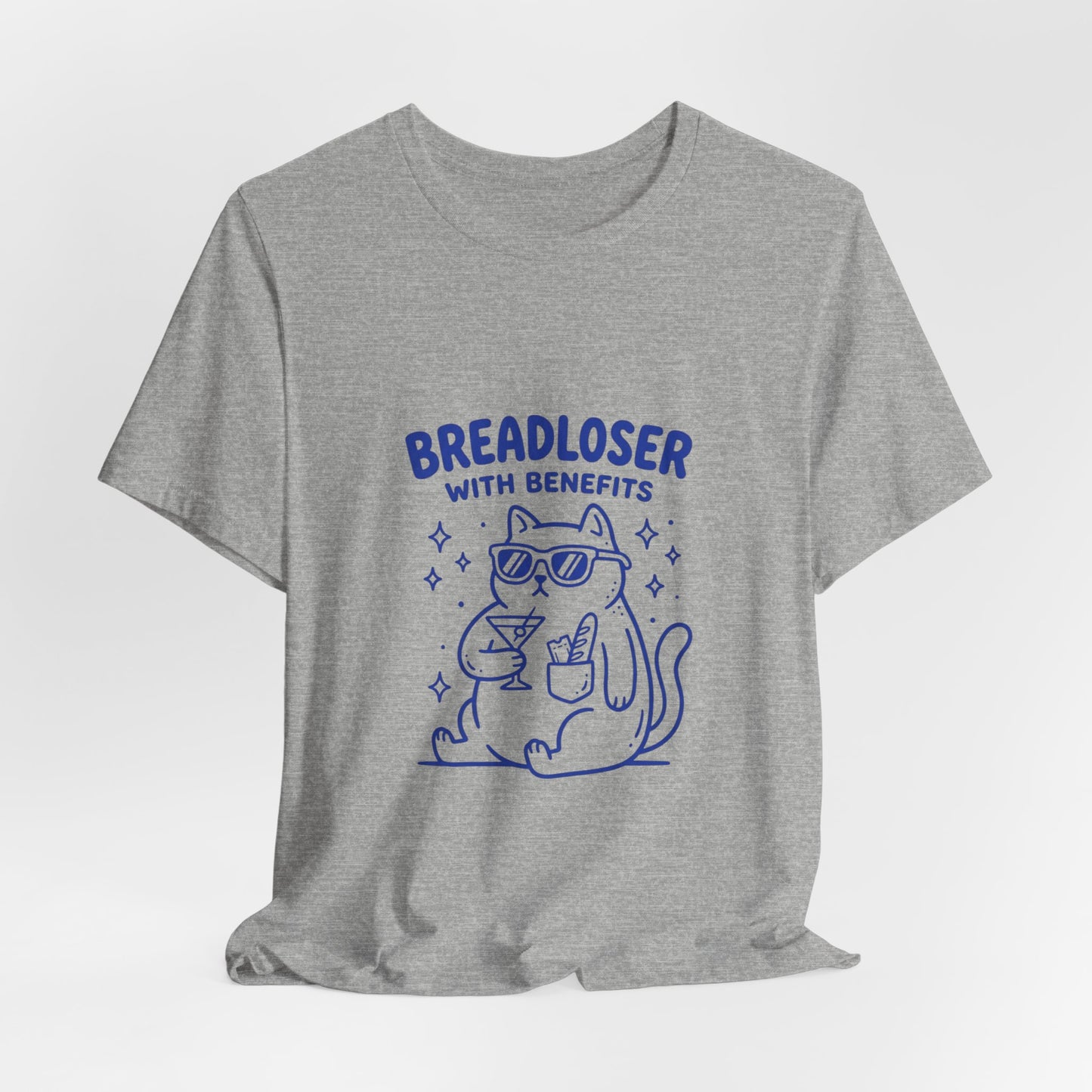 BREADLOSER WITH BENEFITS Tee | Breadloser Humor, Doodle Cat Illustration
