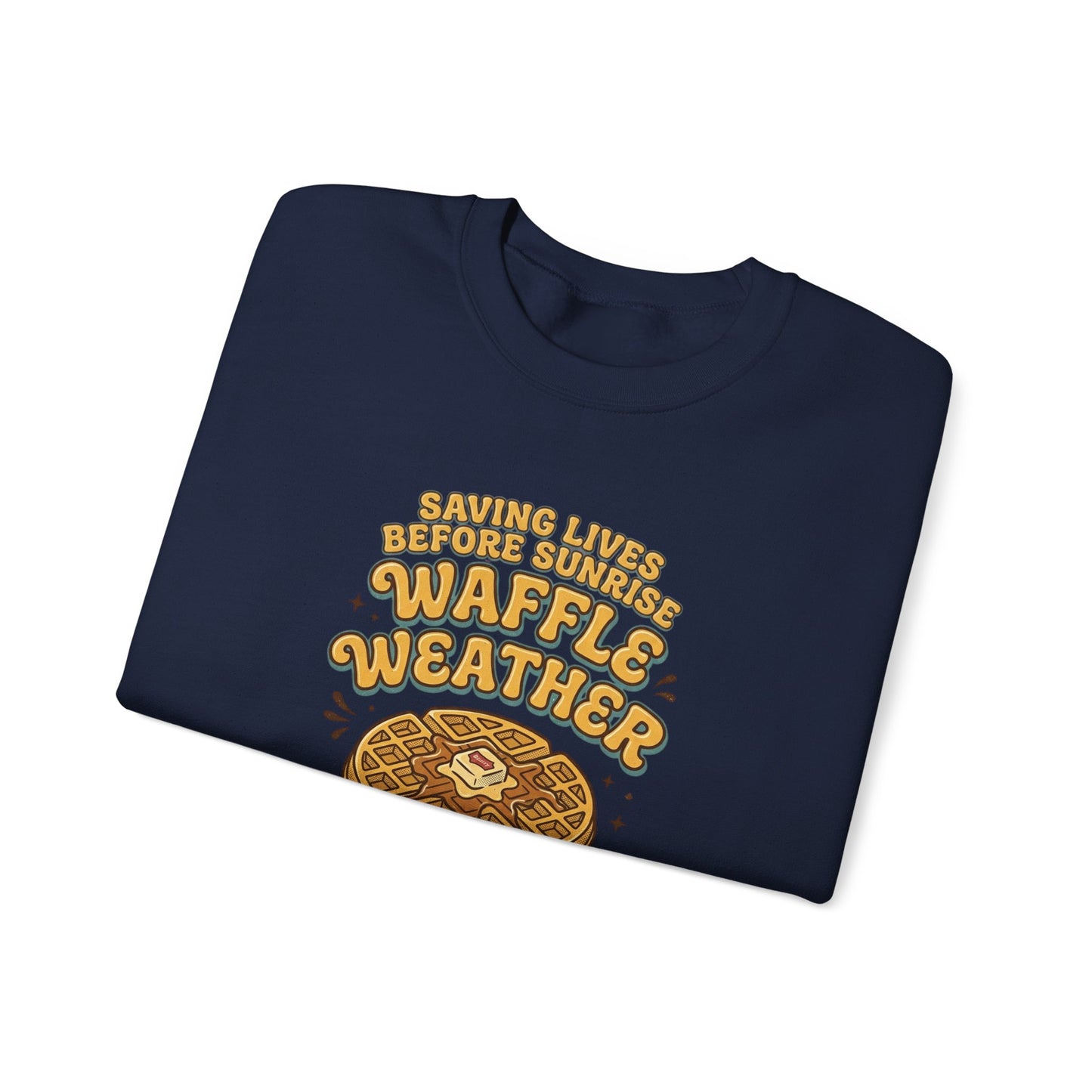 Waffle Weather Crewneck | Vintage Food Graphics, Retro Diner Breakfast