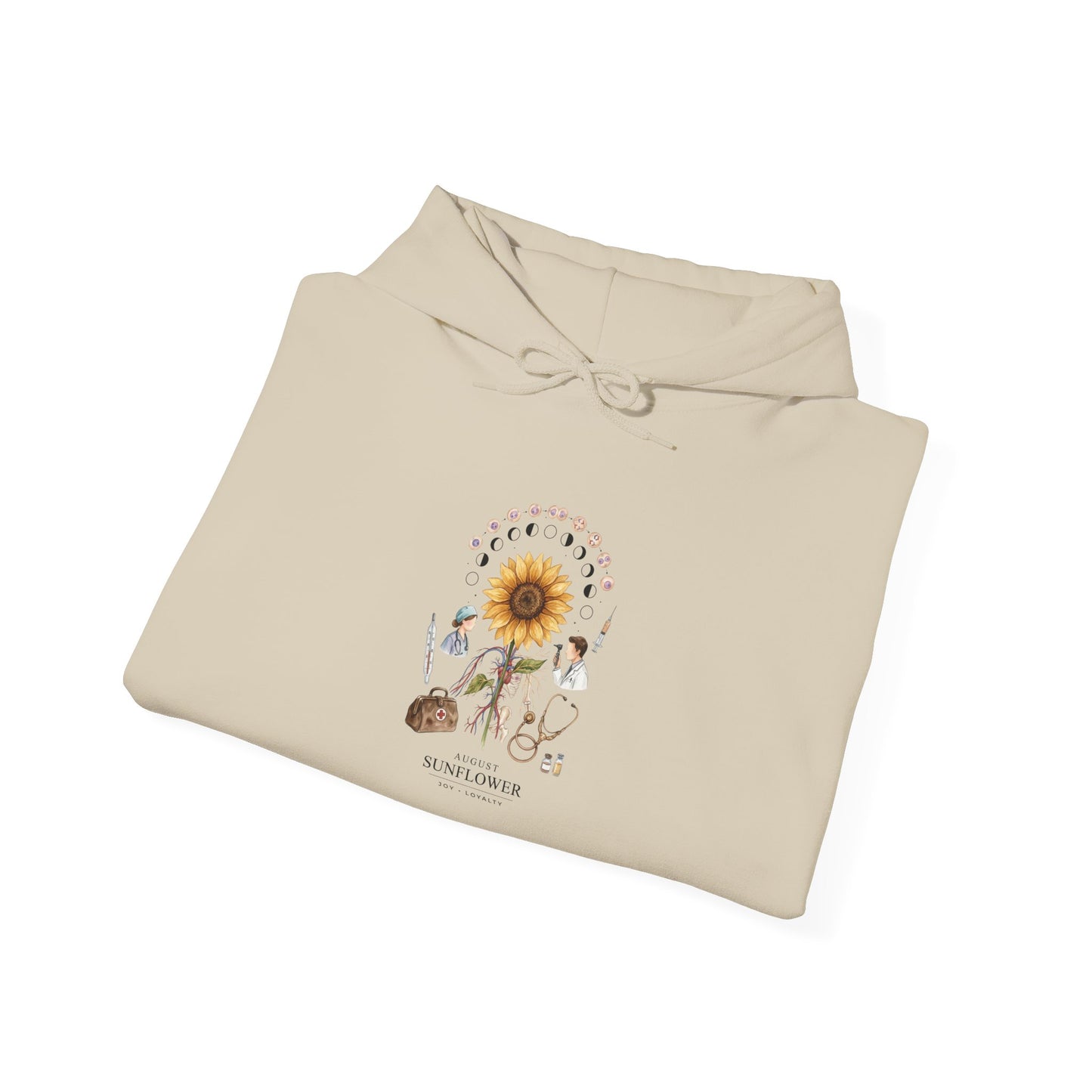 Sunflower Birth Flower Hoodie | Botanical Birth Month Floral Design